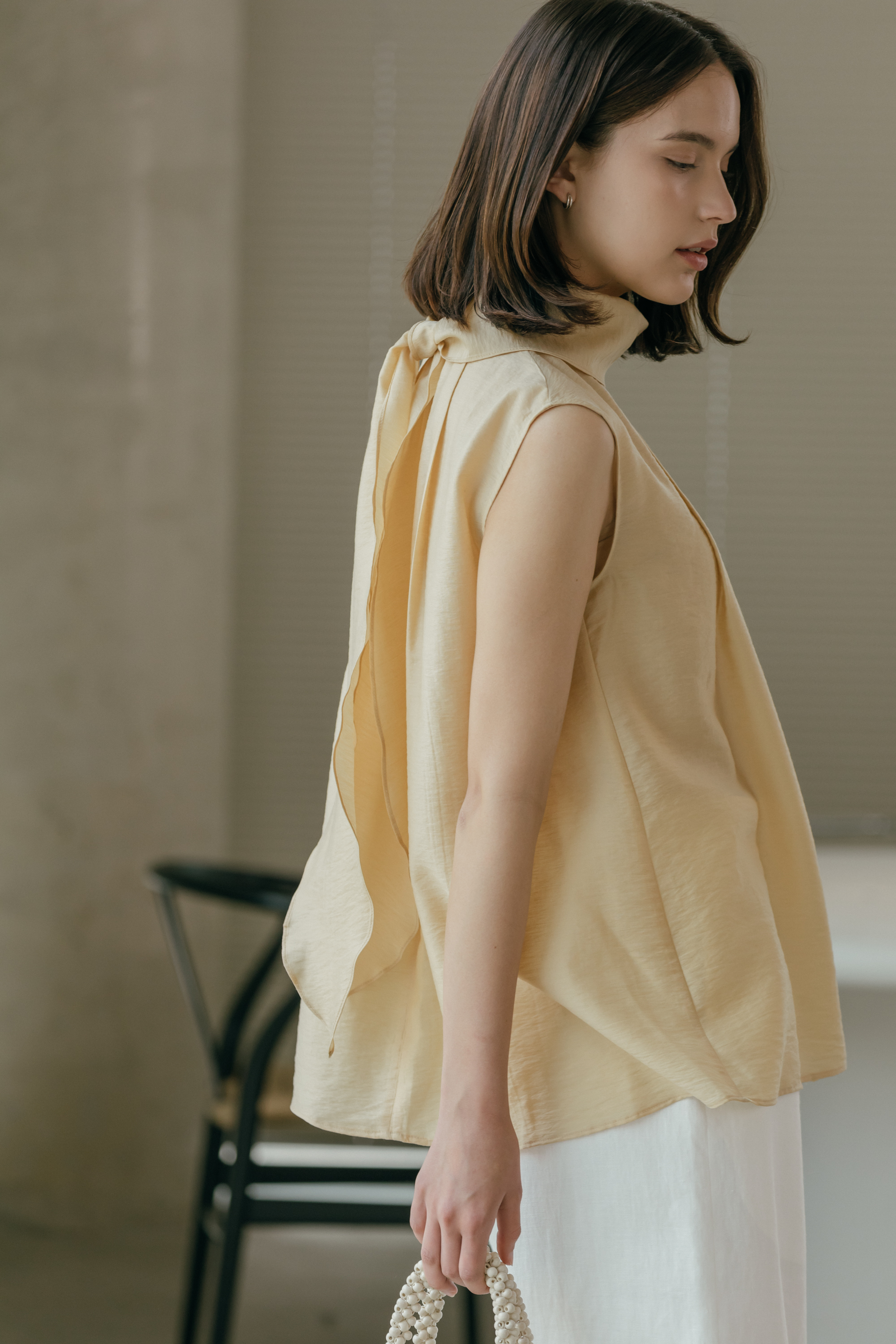 모아르 스카프 블라우스 (3colors)