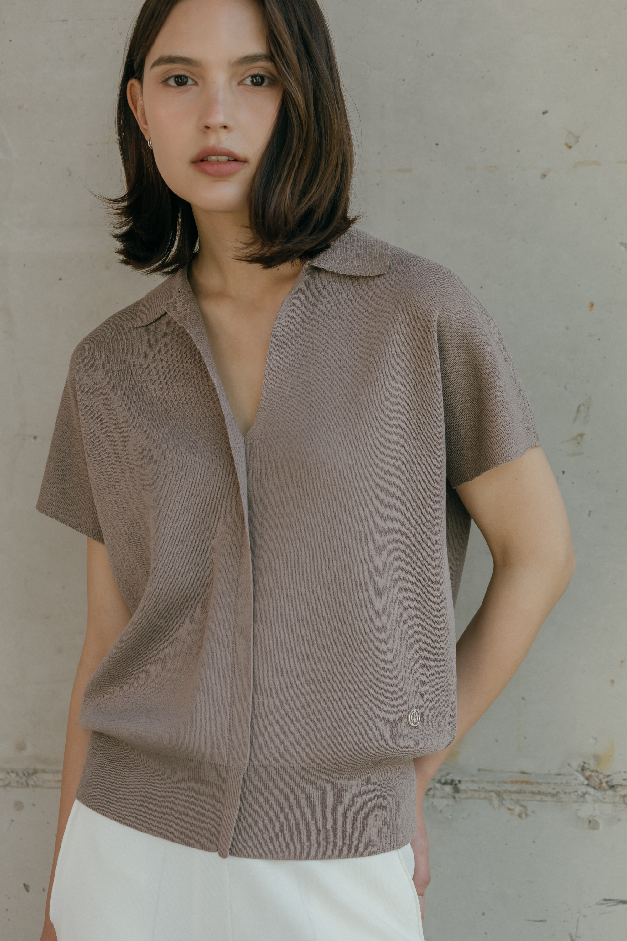 플로렌 시그니처 카라 니트 TOP_BEIGE (3colors)