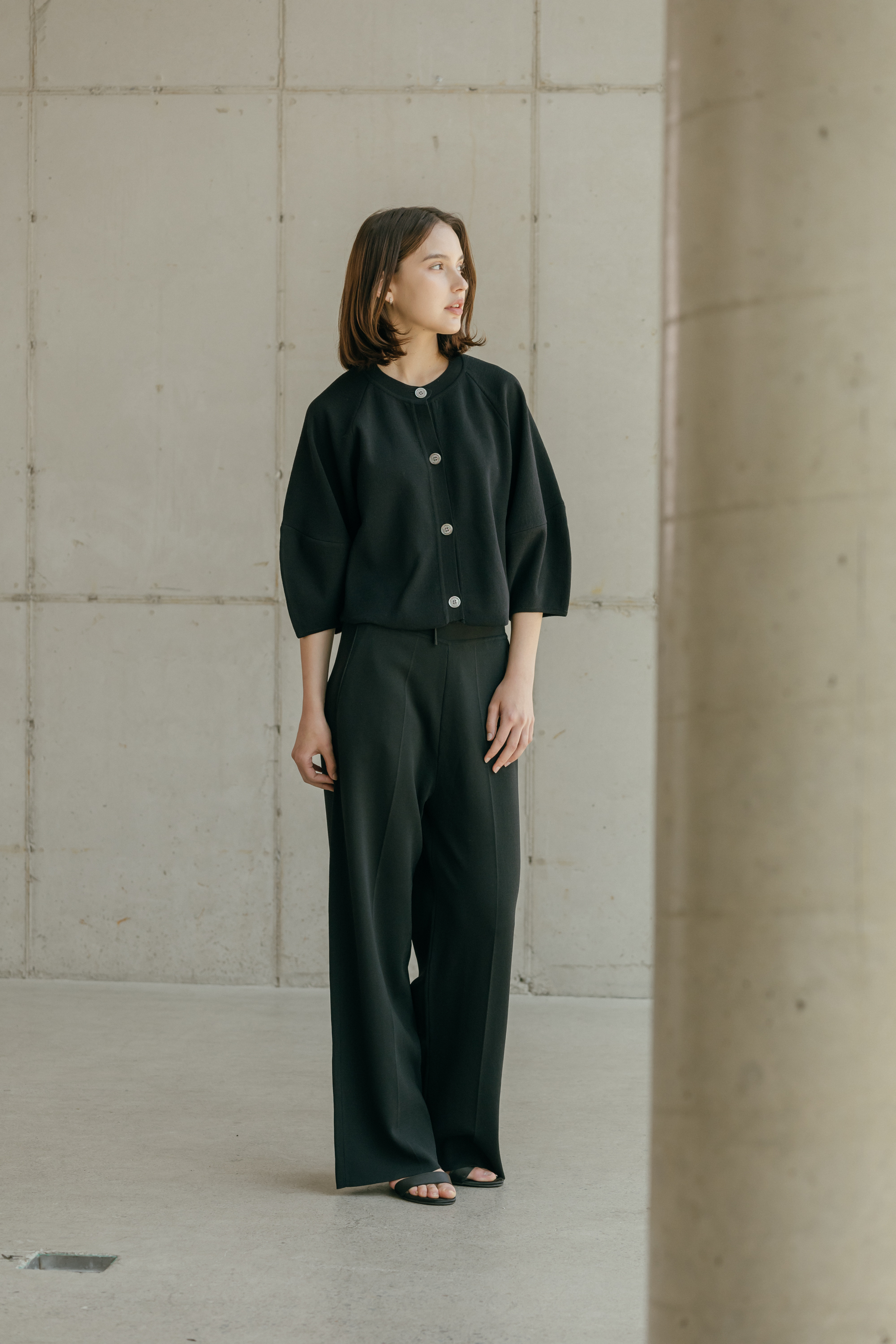 마농 드로즈볼륨 니트가디건_BLACK (2colors)