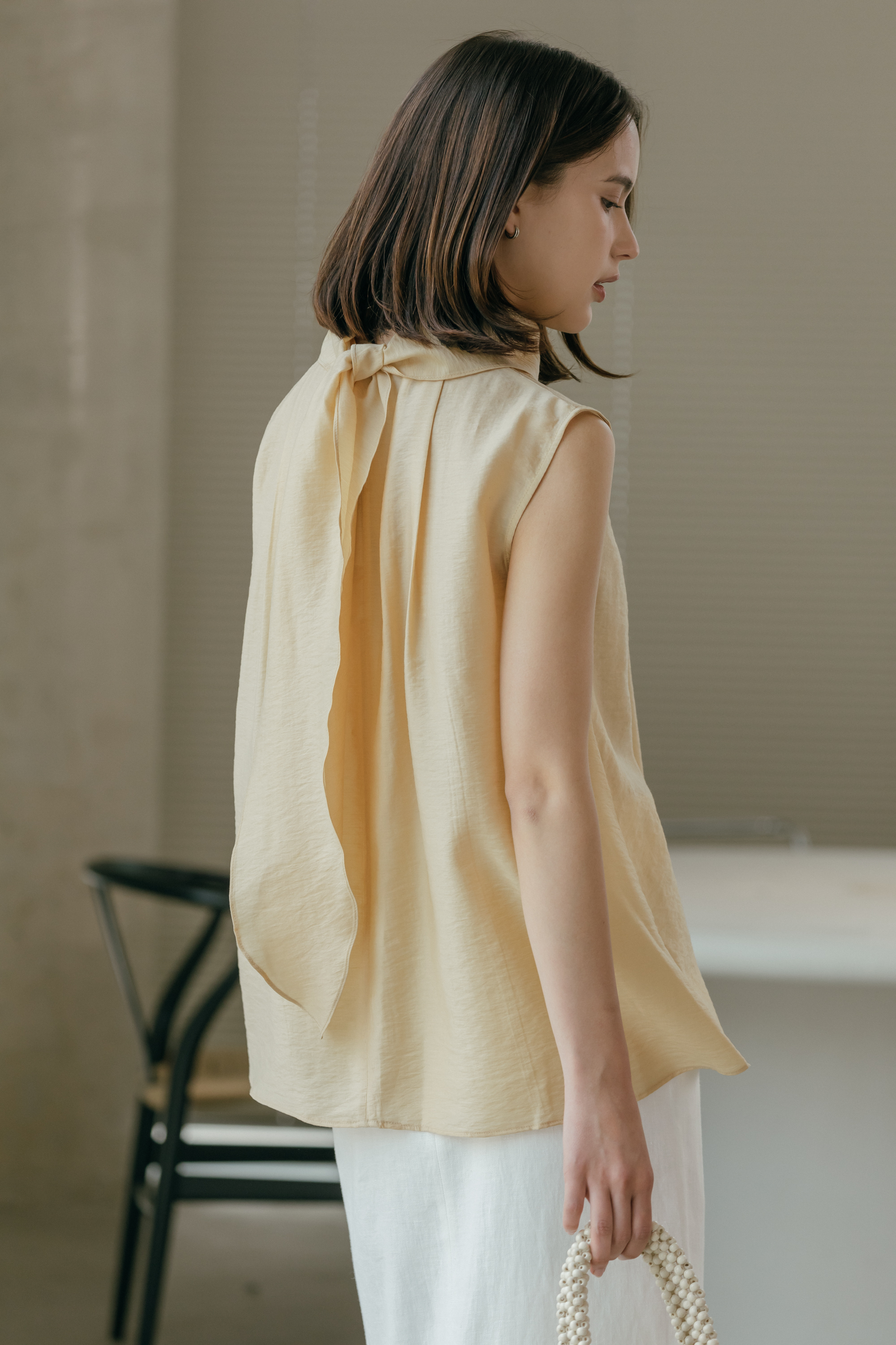 모아르 스카프 블라우스 (3colors)