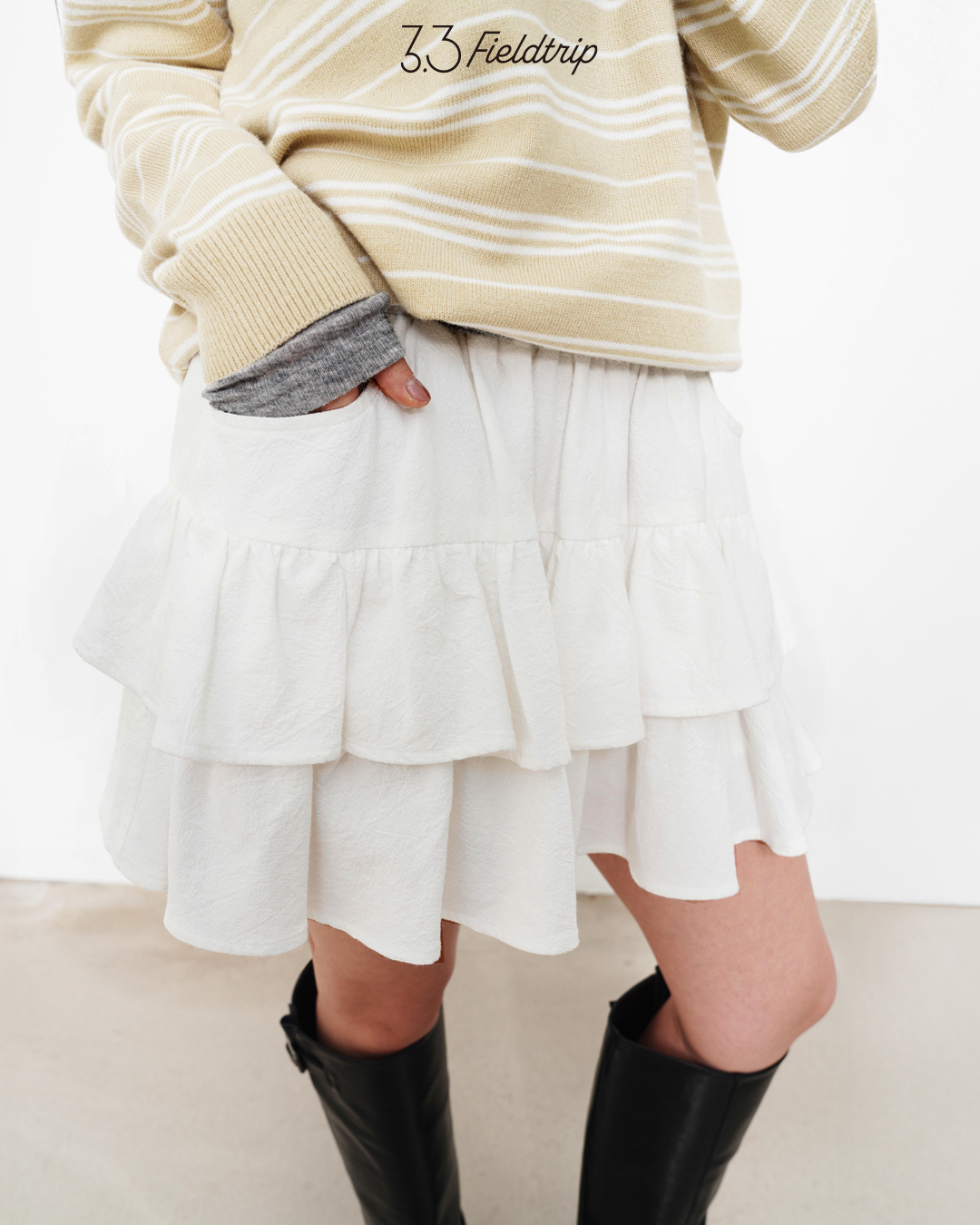 DAILY COTTON TIERED SKIRT