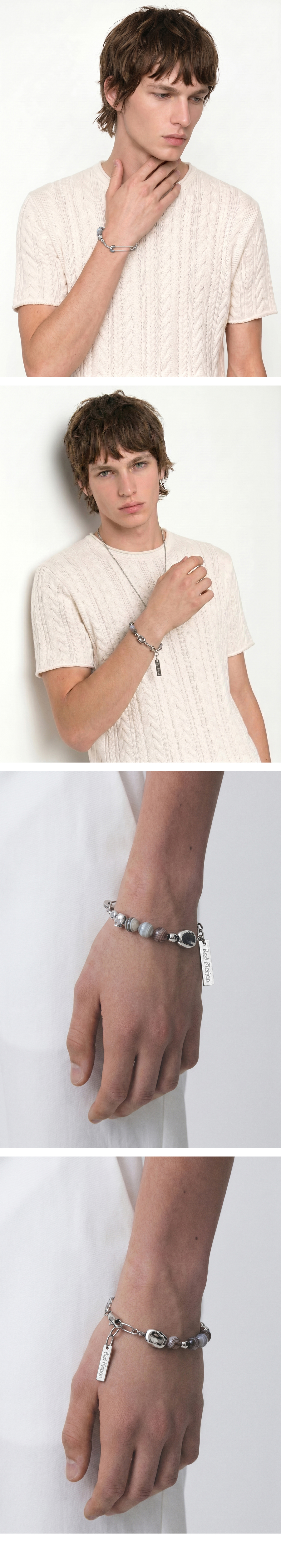 EVOR OVAL PIN GEMSTONE BRACELET / PALE PLANET