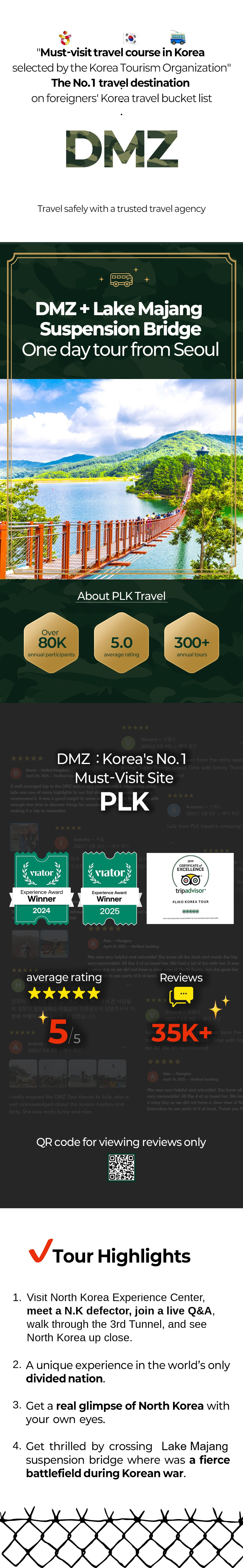 DMZ Insider Tour: 3rd Tunnel, North Korean Defector Meet-up & Lake Majang Suspension Bridge