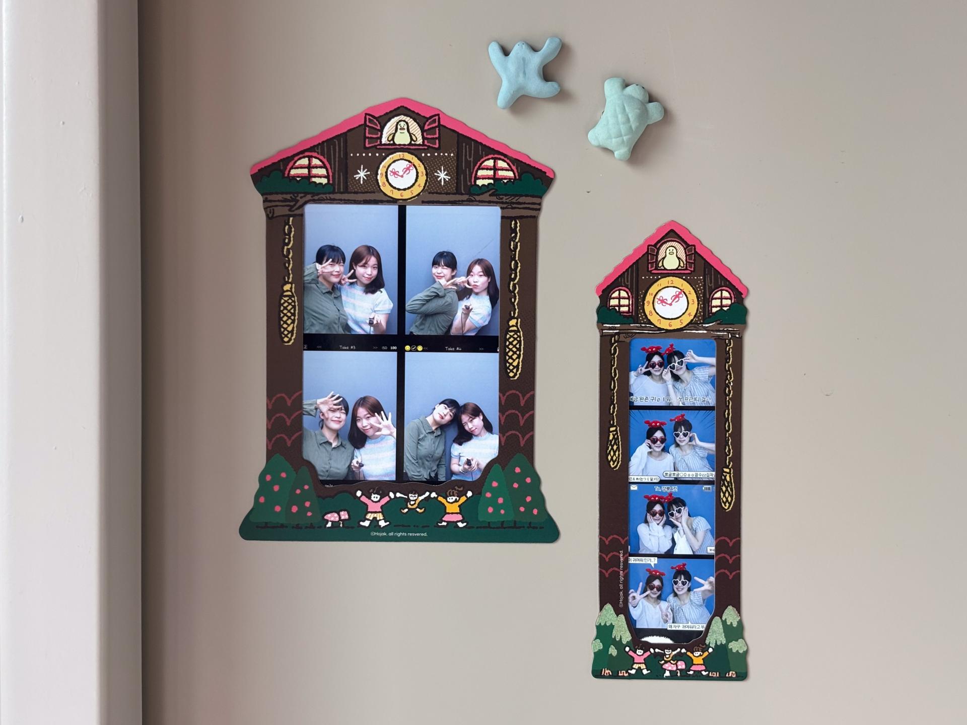 [Photo Frame] 뻐꾸기시계 네컷사진 자석 프레임 - 라지
