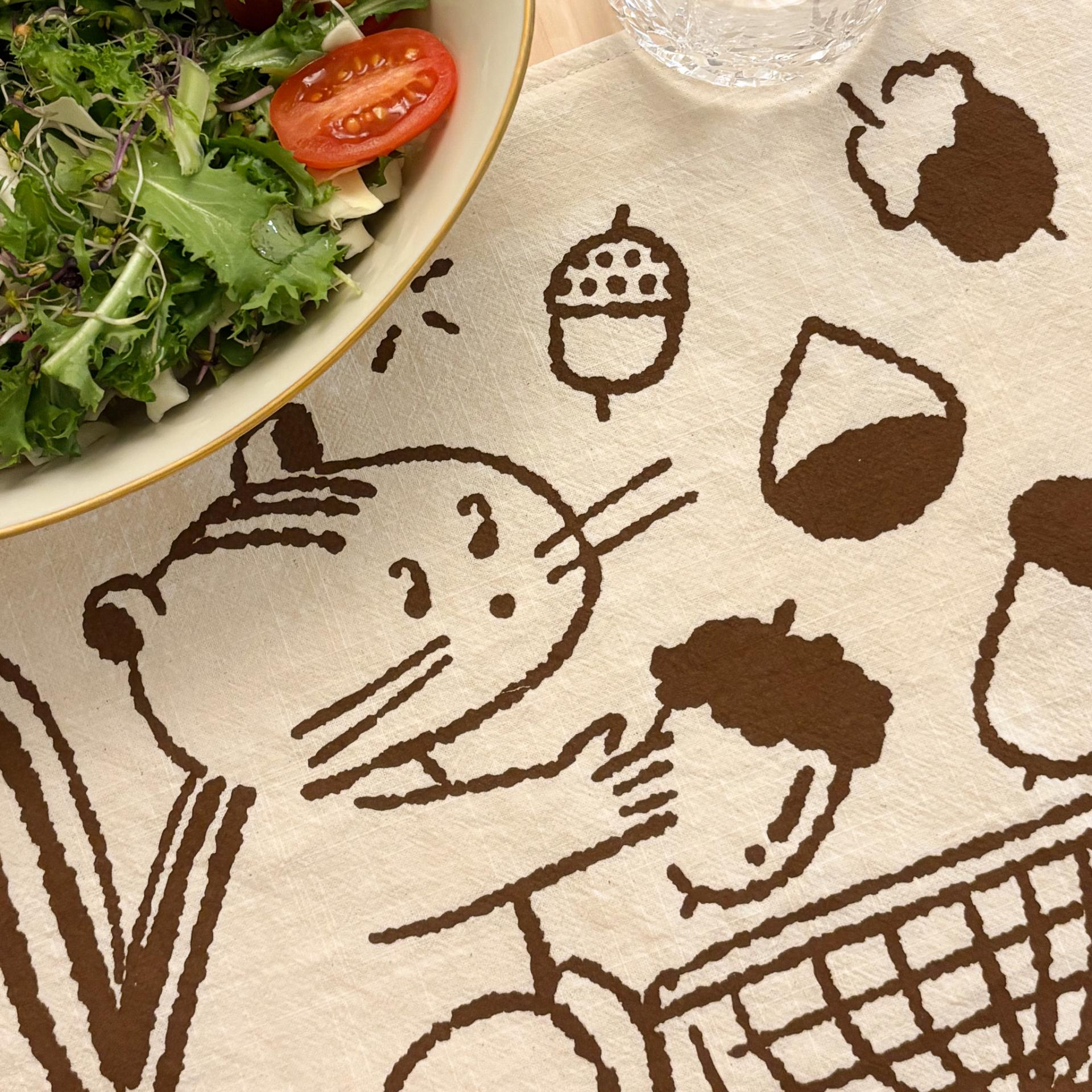 [Kitchen Cloth] 계절맛 키친크로스 : 다람쥐와 도토리 바구니