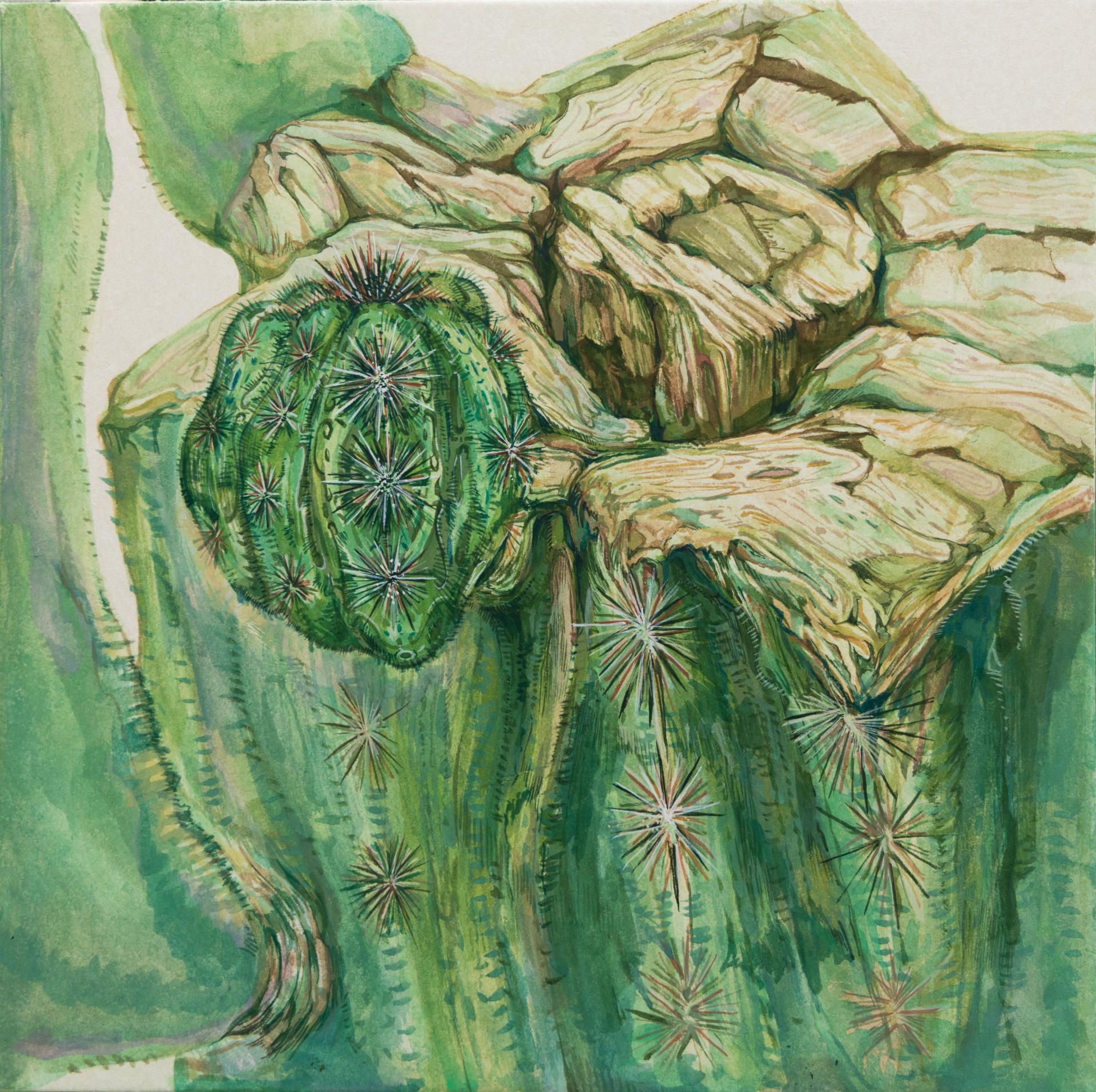 이펄 <가시의 자리> 장지에 과슈, 35x35(cm), 2026