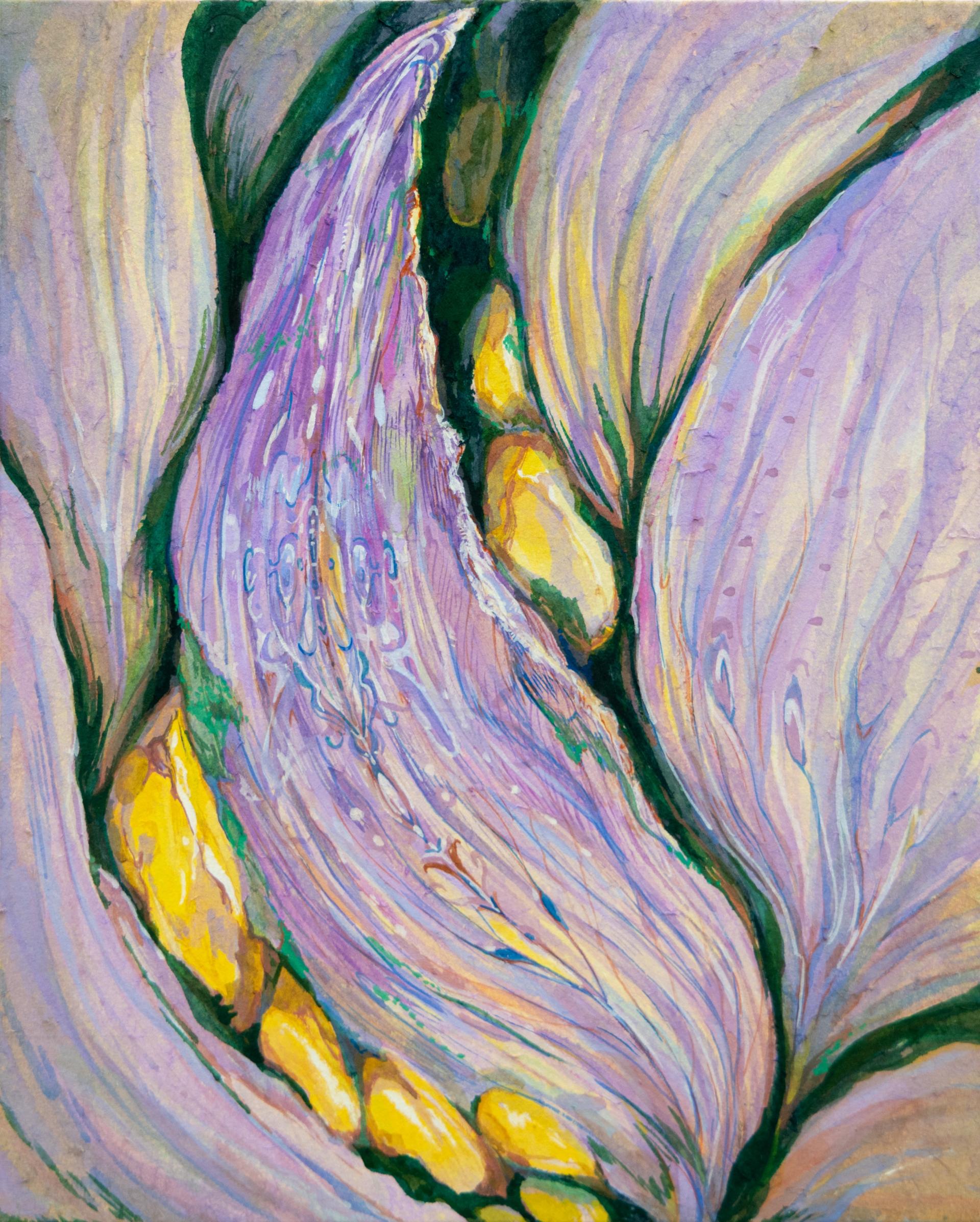 이펄 <잎맥에서 길을> 장지에 과슈, 27.3x22.1(cm), 2026