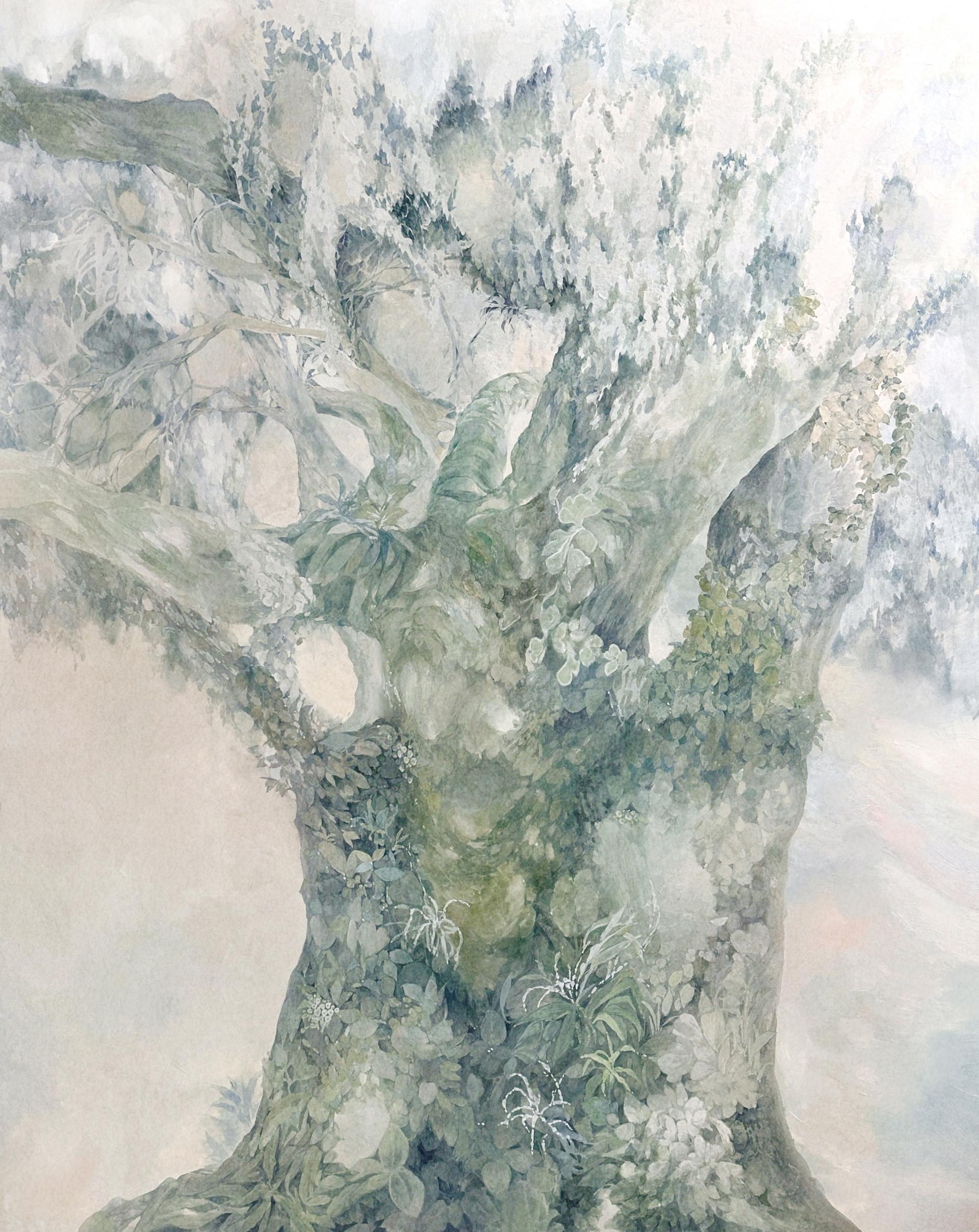김가인 <Hybrid - 너에게로> 장지에 백토, 과슈, 안채, 162.2x130.3(cm), 2026