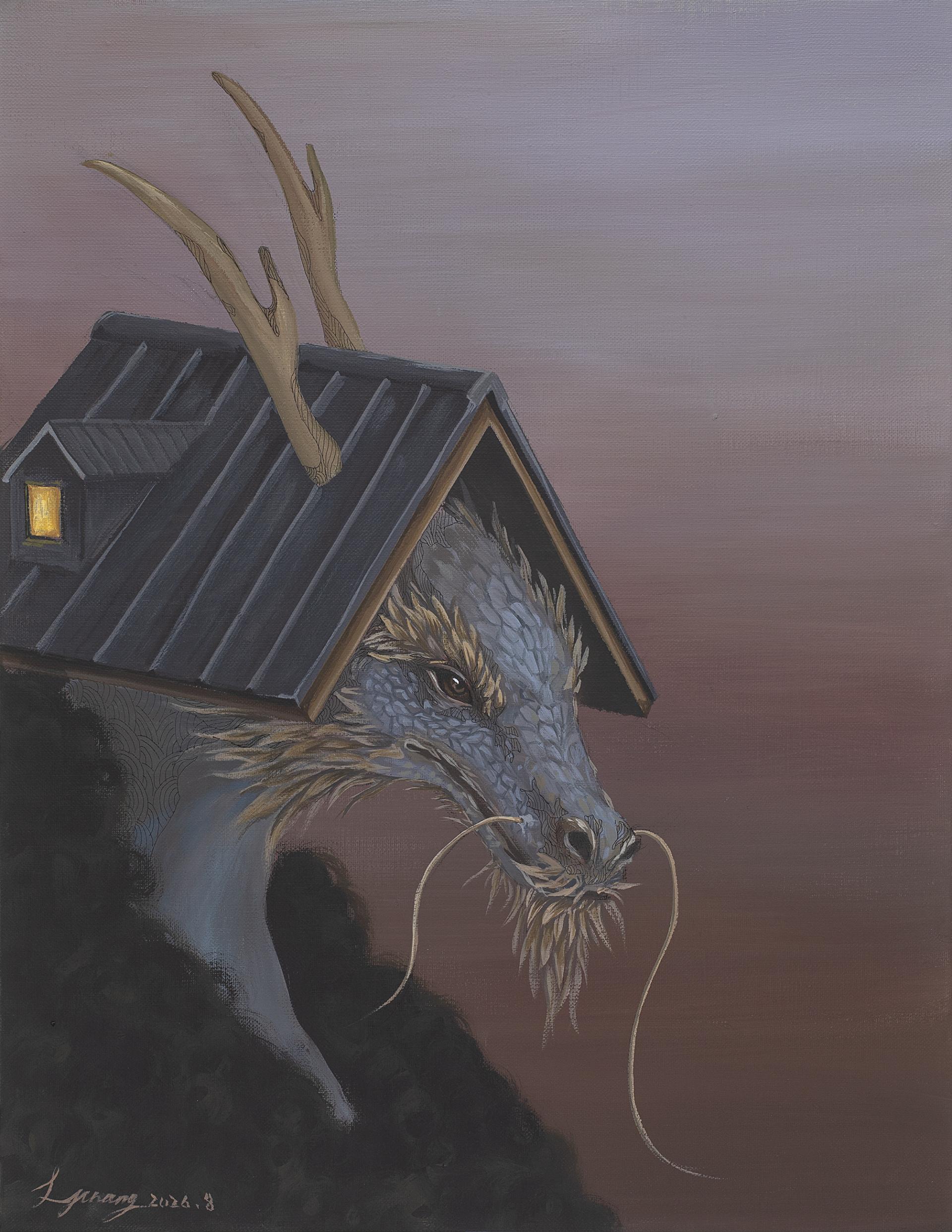 이진상 <현대인의 초상> 캔버스에 아크릴, 펜, 53x40.9(cm), 2026