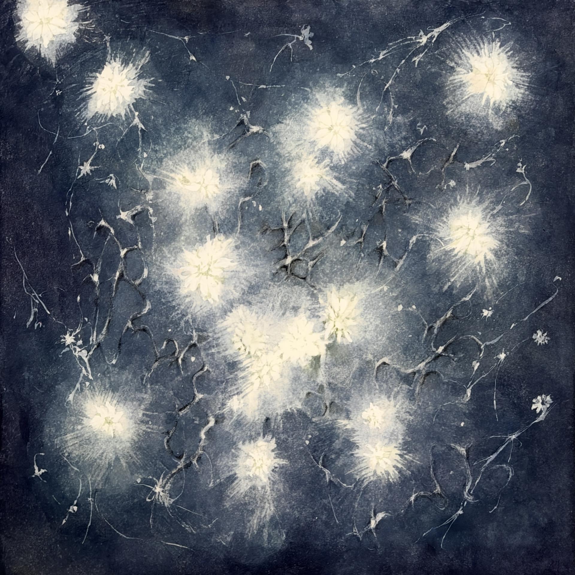 김가인 <사라지지 않는 이별 **> 장지에 안채, 색연필, 15x15(cm), 2026