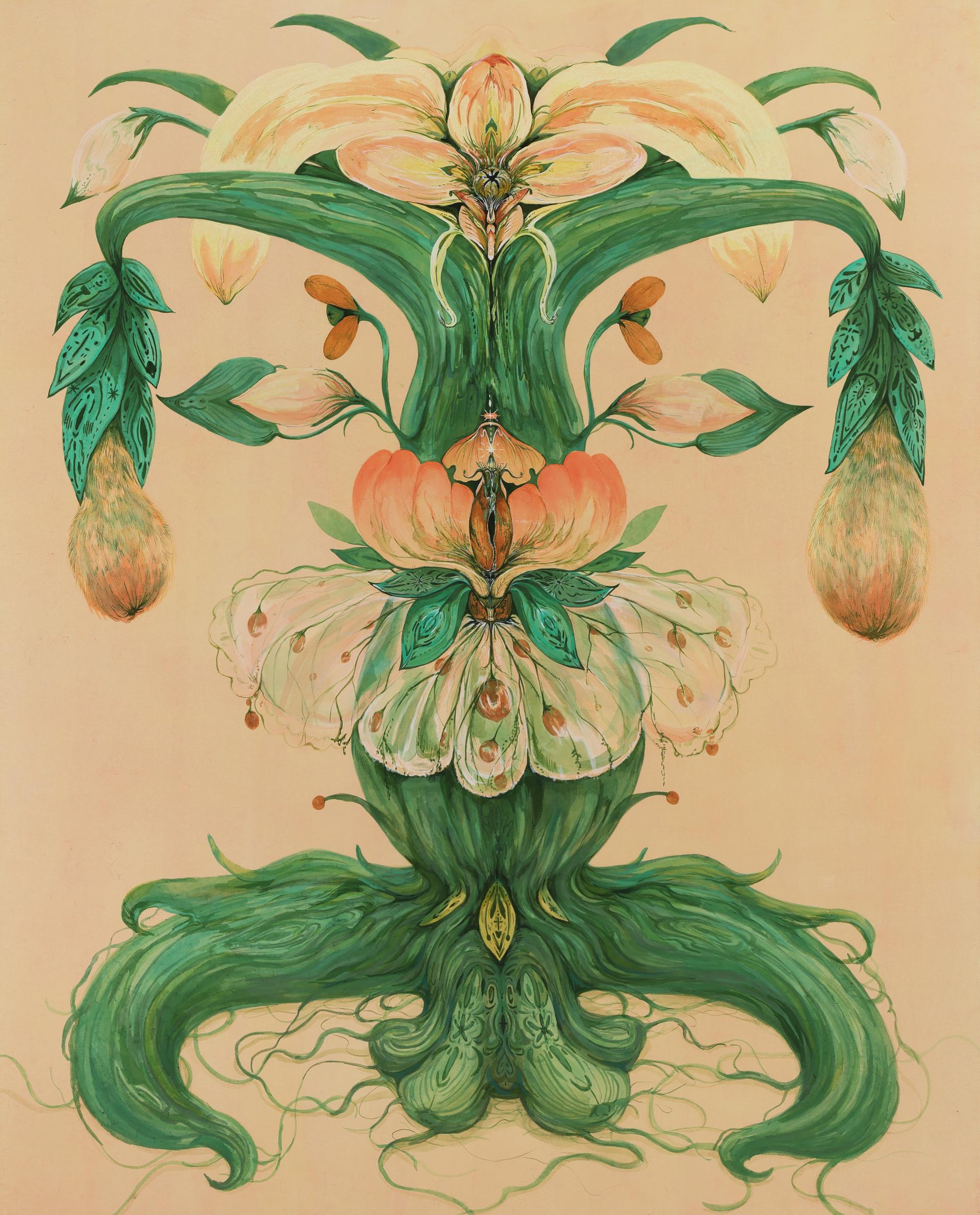 이펄 <대형식물 시리즈> 장지에 과슈, 잉크, 분채, 162.2x130.3(cm), 2026