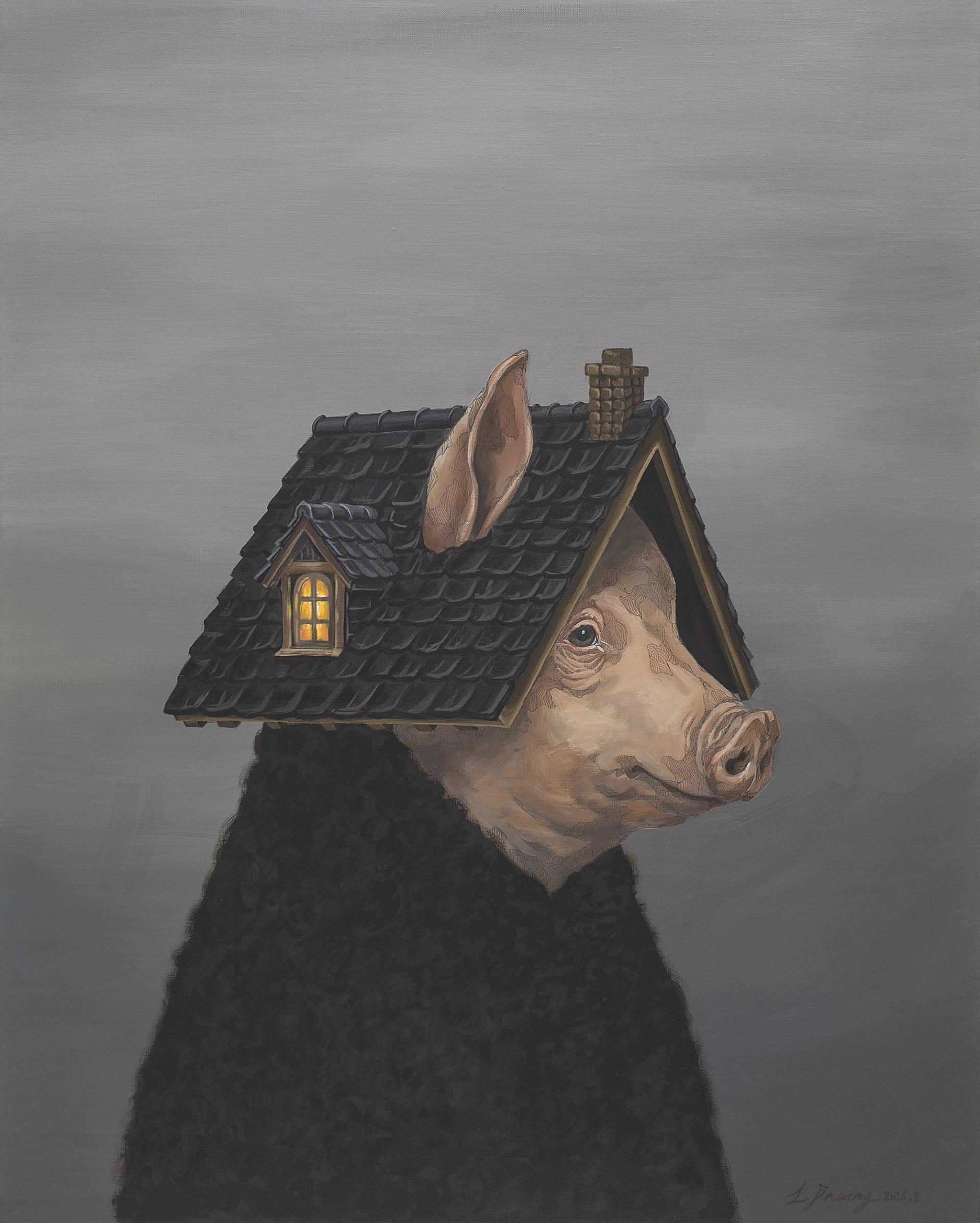 이진상 <현대인의 초상> 캔버스에 아크릴, 펜, 90.9x72.7(cm), 2026