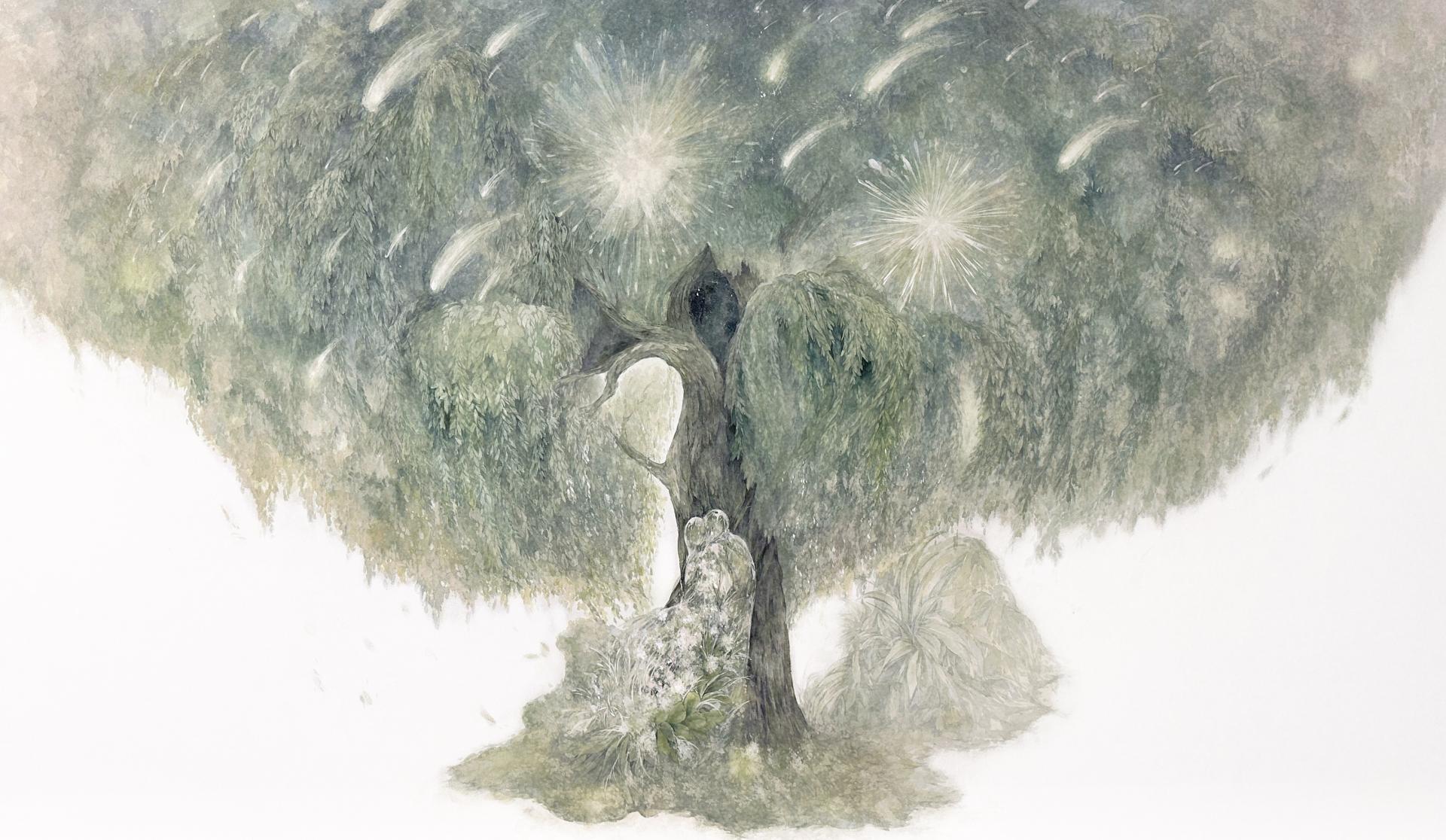 김가인 <Dear My Muse> 장지에 과슈, 안채, 97x162.2(cm), 2025