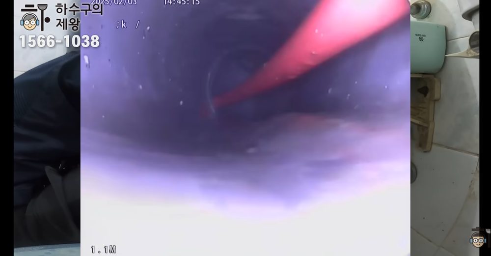 관악구 신림동 빌라 작업 후 깨끗하게 정리된 배관 내부 상태