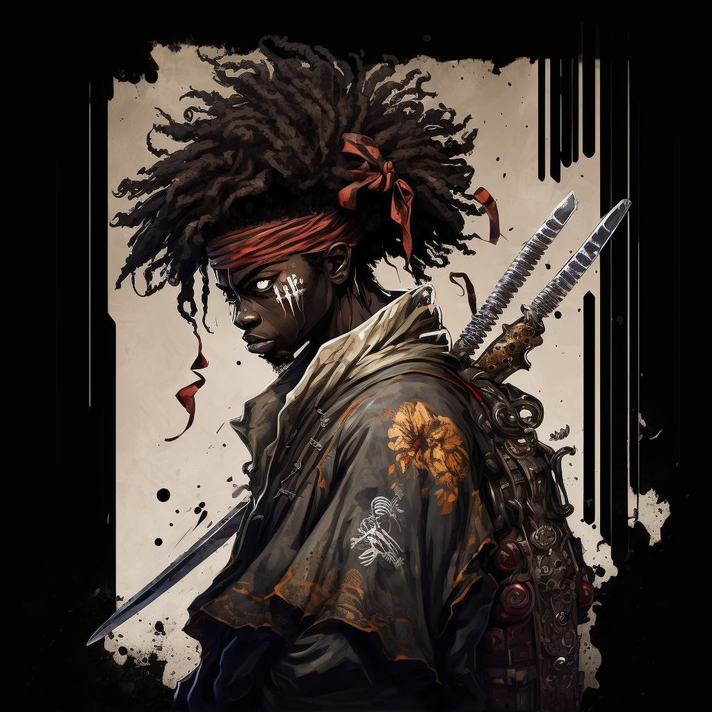 Afro Samurai Midjourney style