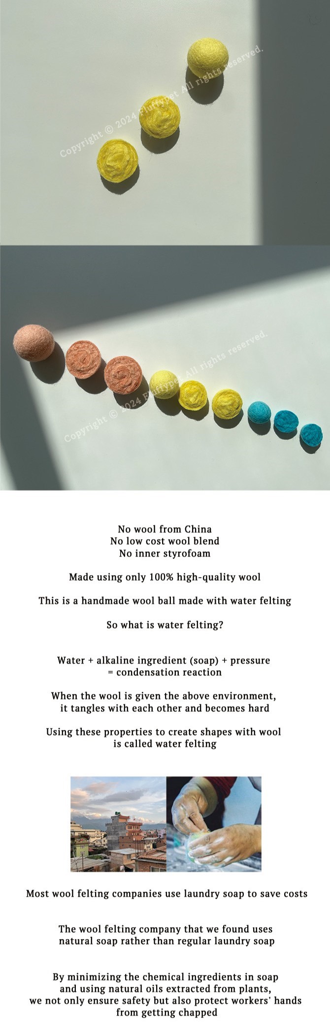 4cm wool balls (3pcs)
