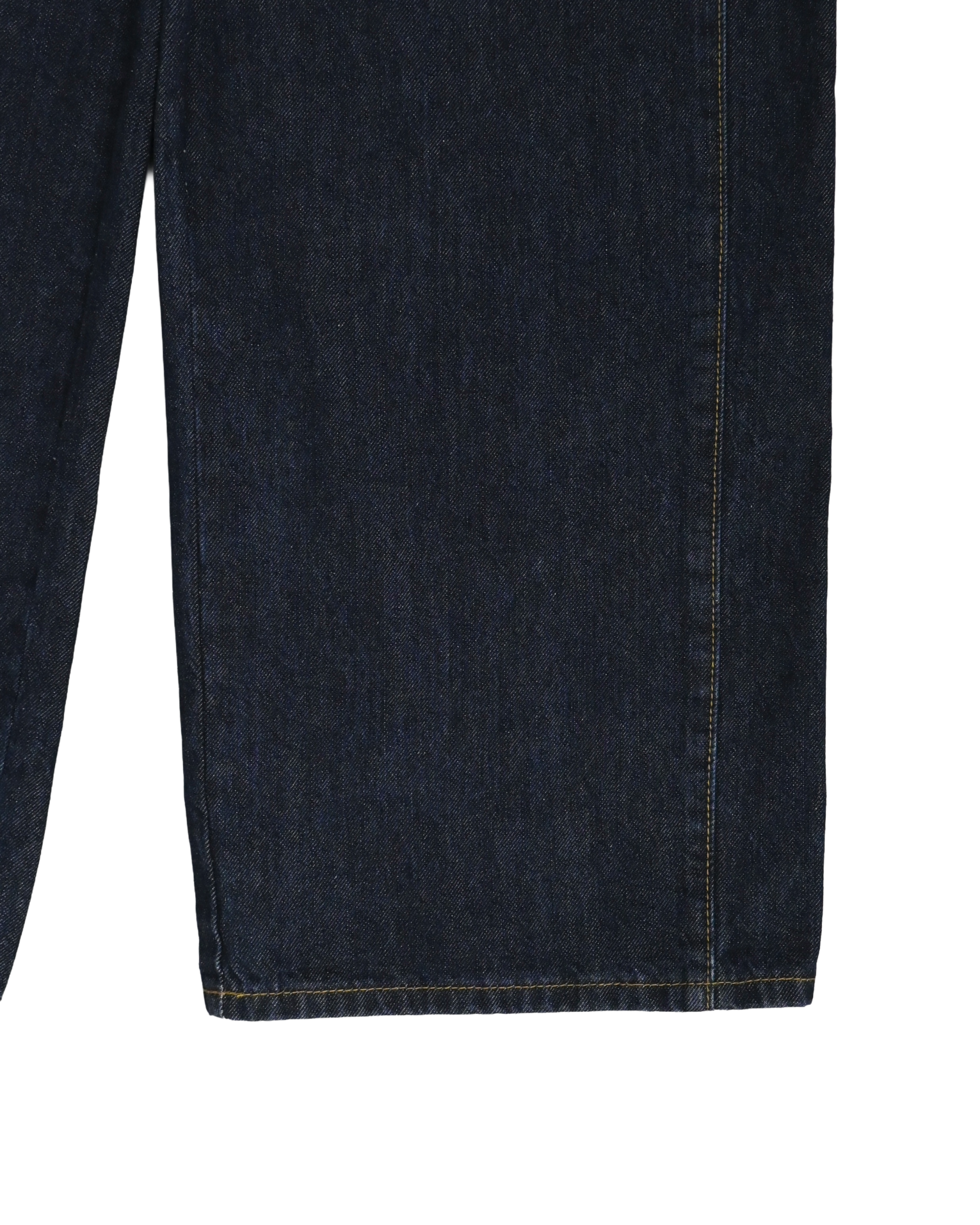 side slit curved denim pants