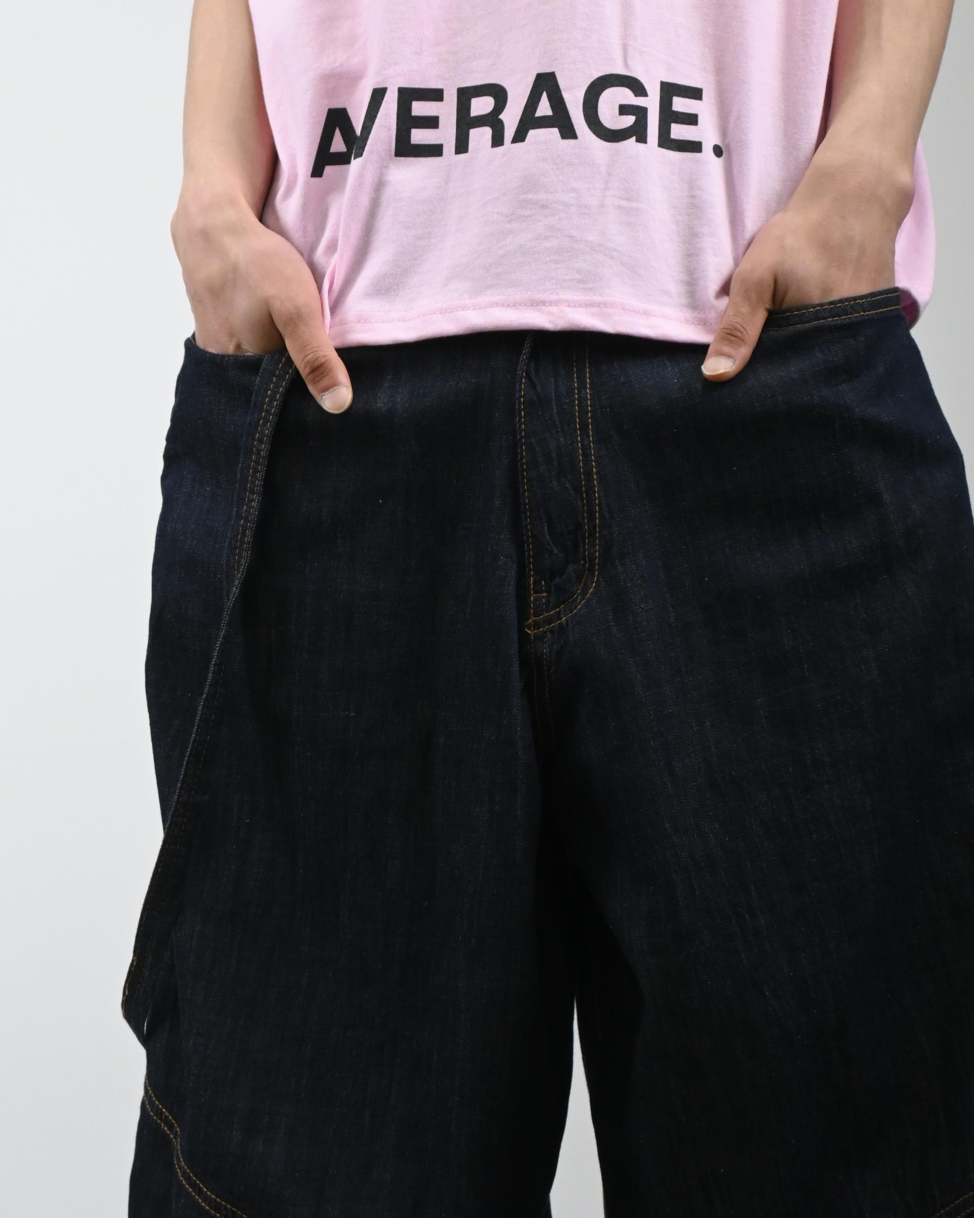 rope swelly curved denim pants