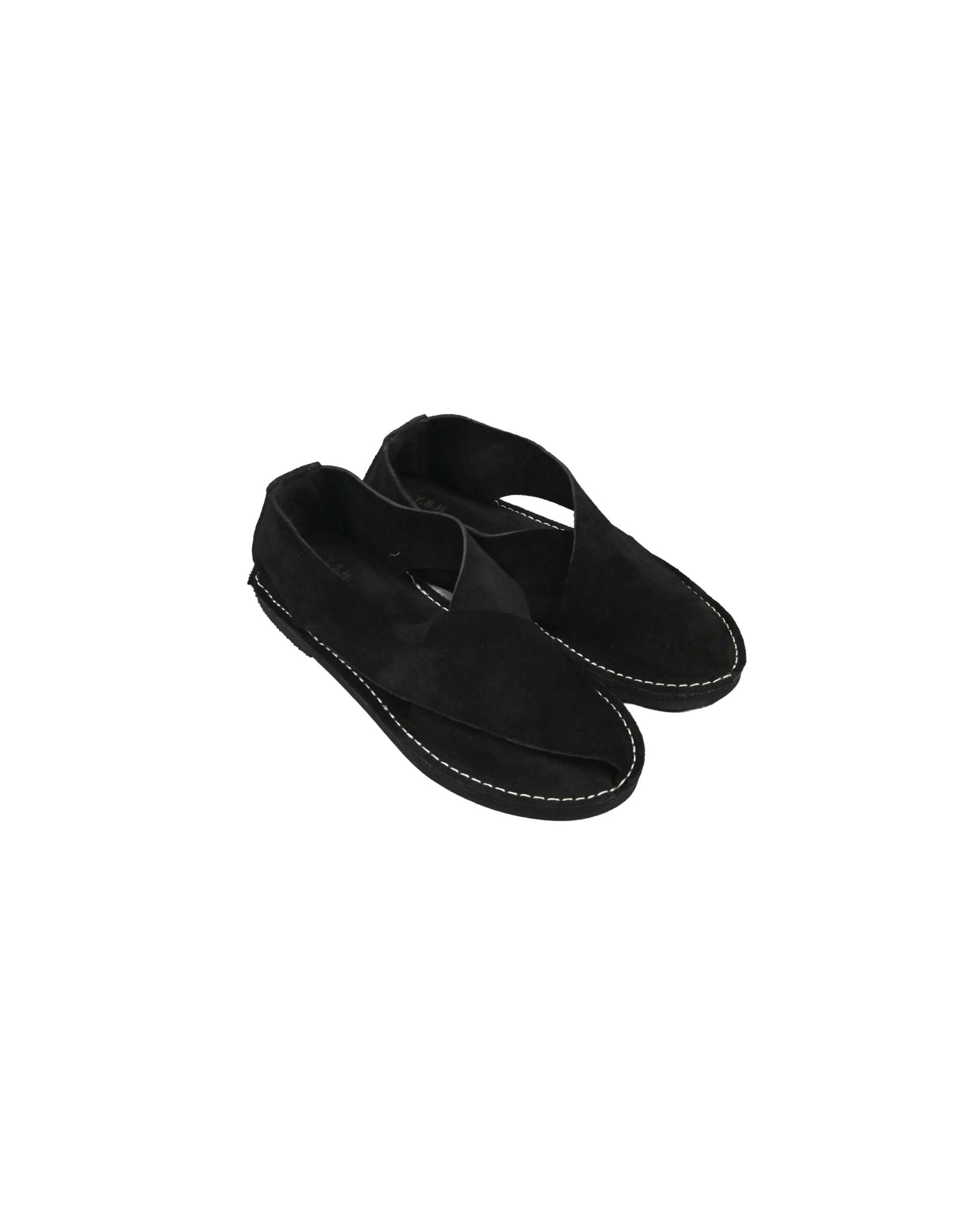 suede cross wrap sandals