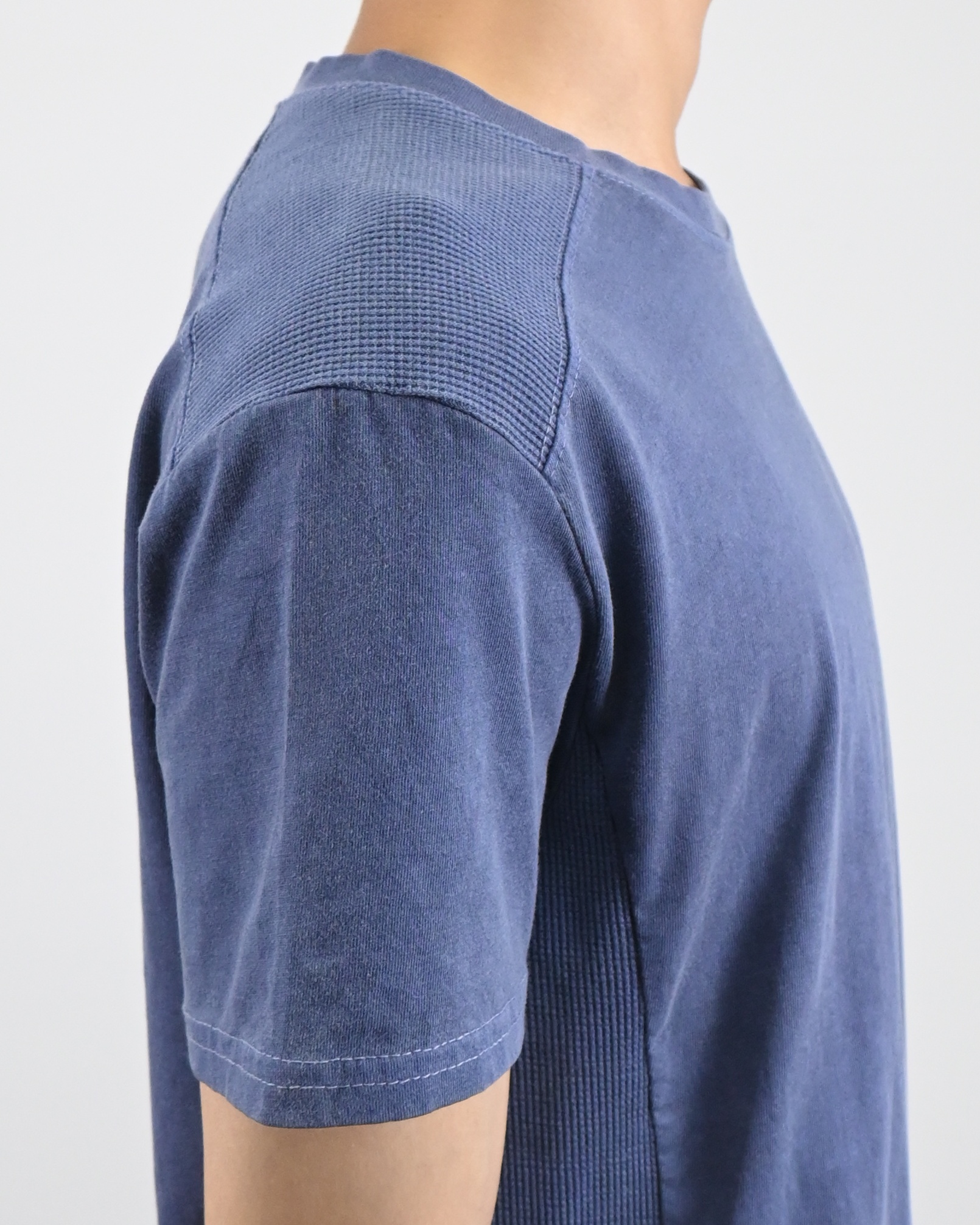 waffle panel pigment half t-shirt