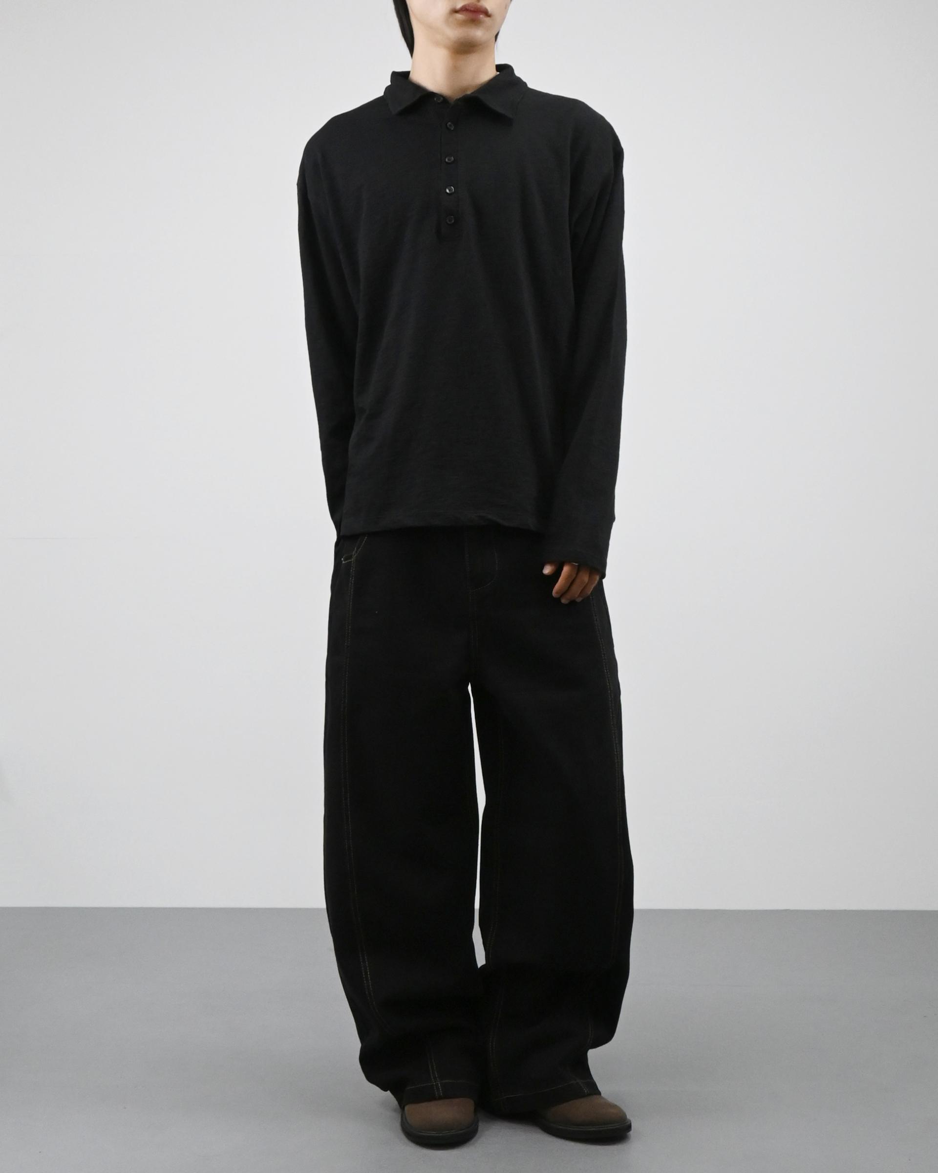 slub five burton collar t-shirt