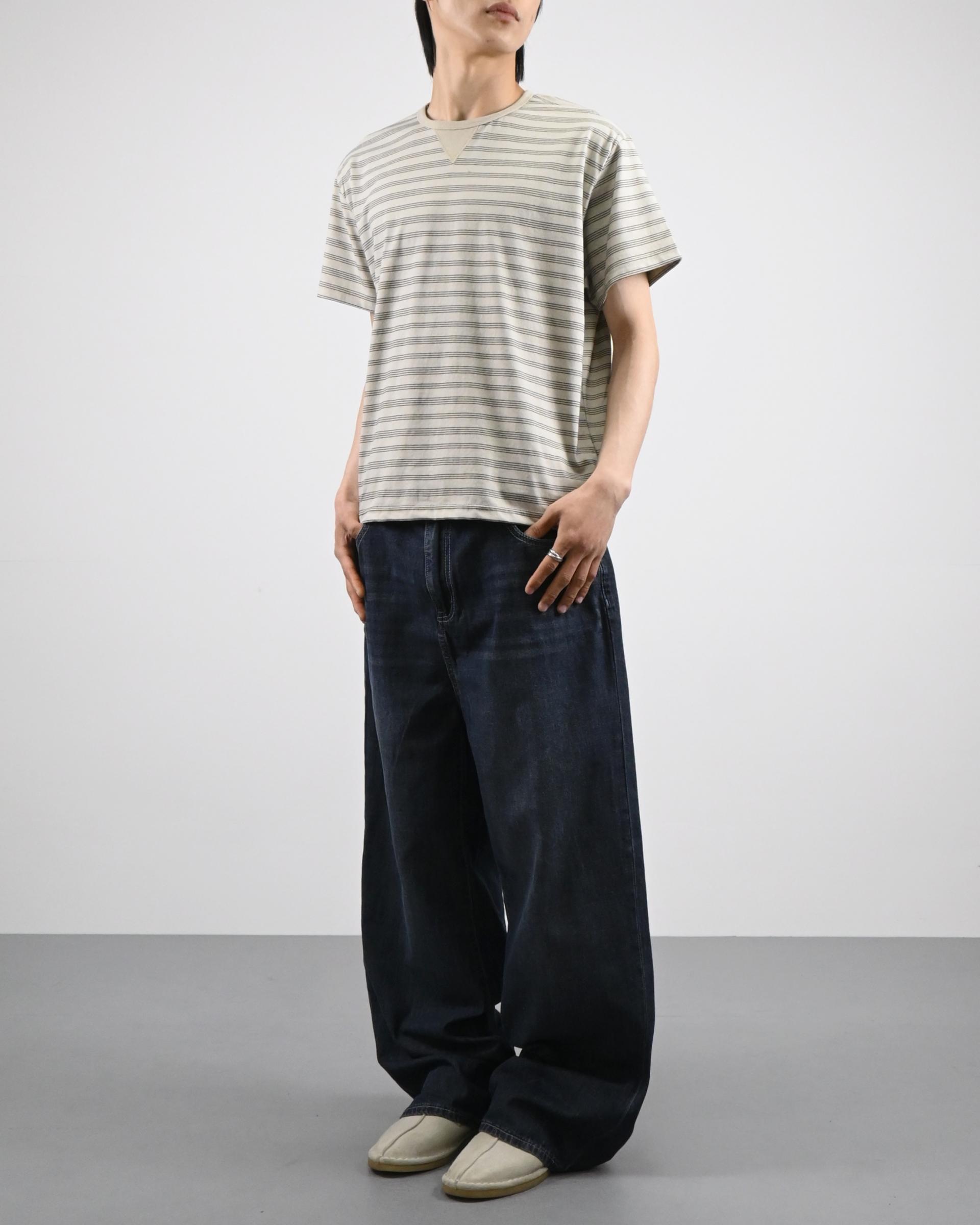 straight linen denim pants