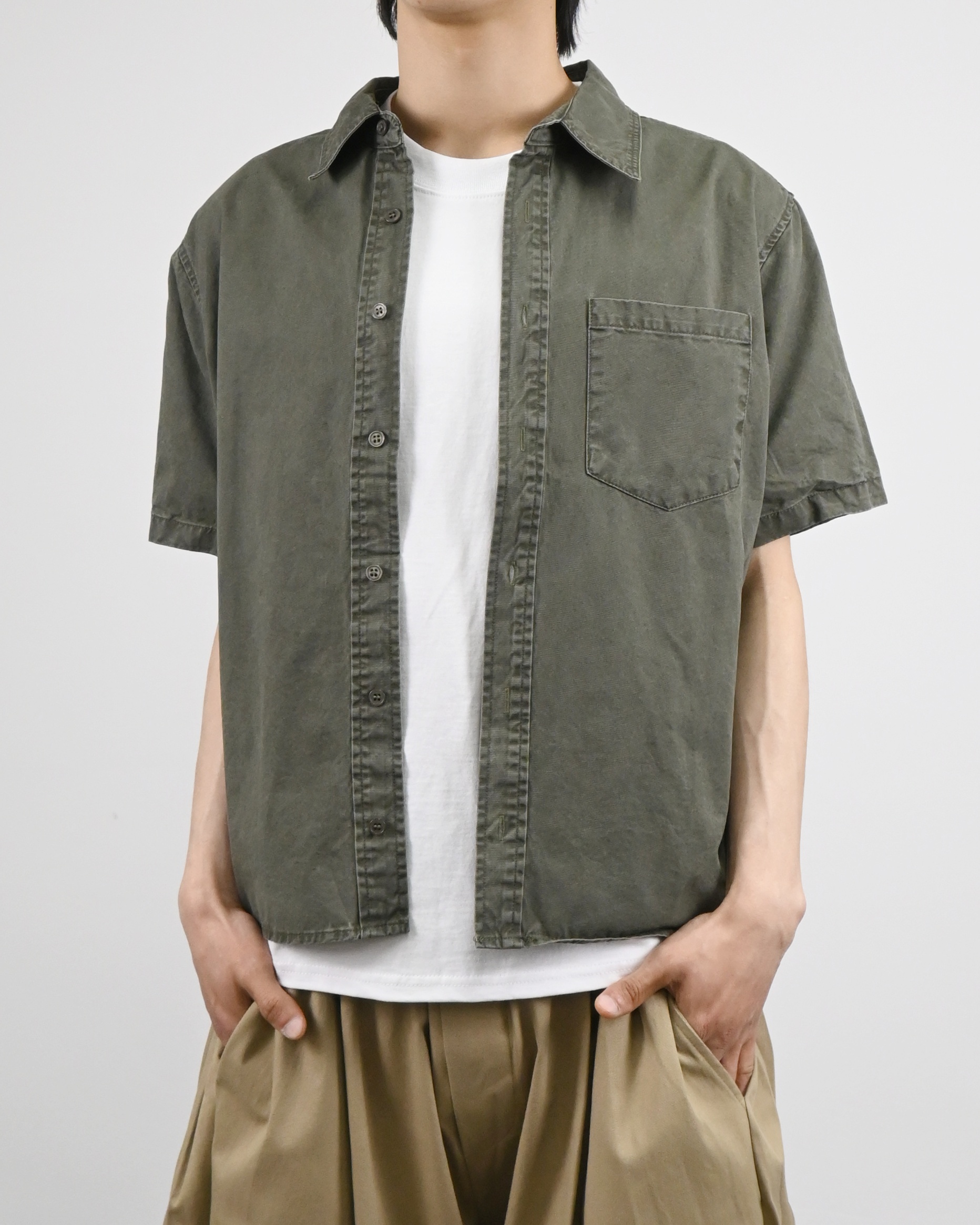 crop ding cotton half shirt