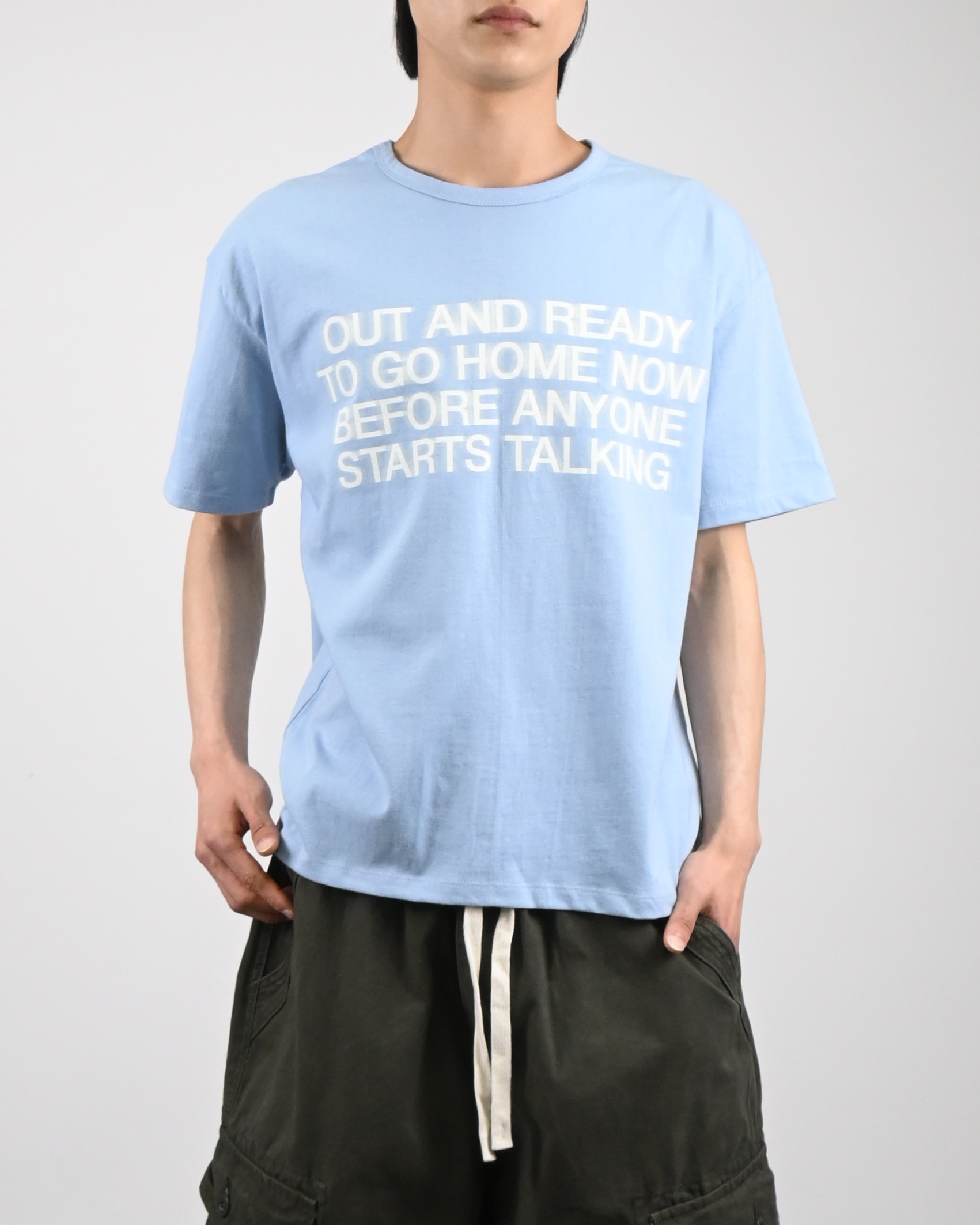 blur lettering half t-shirt