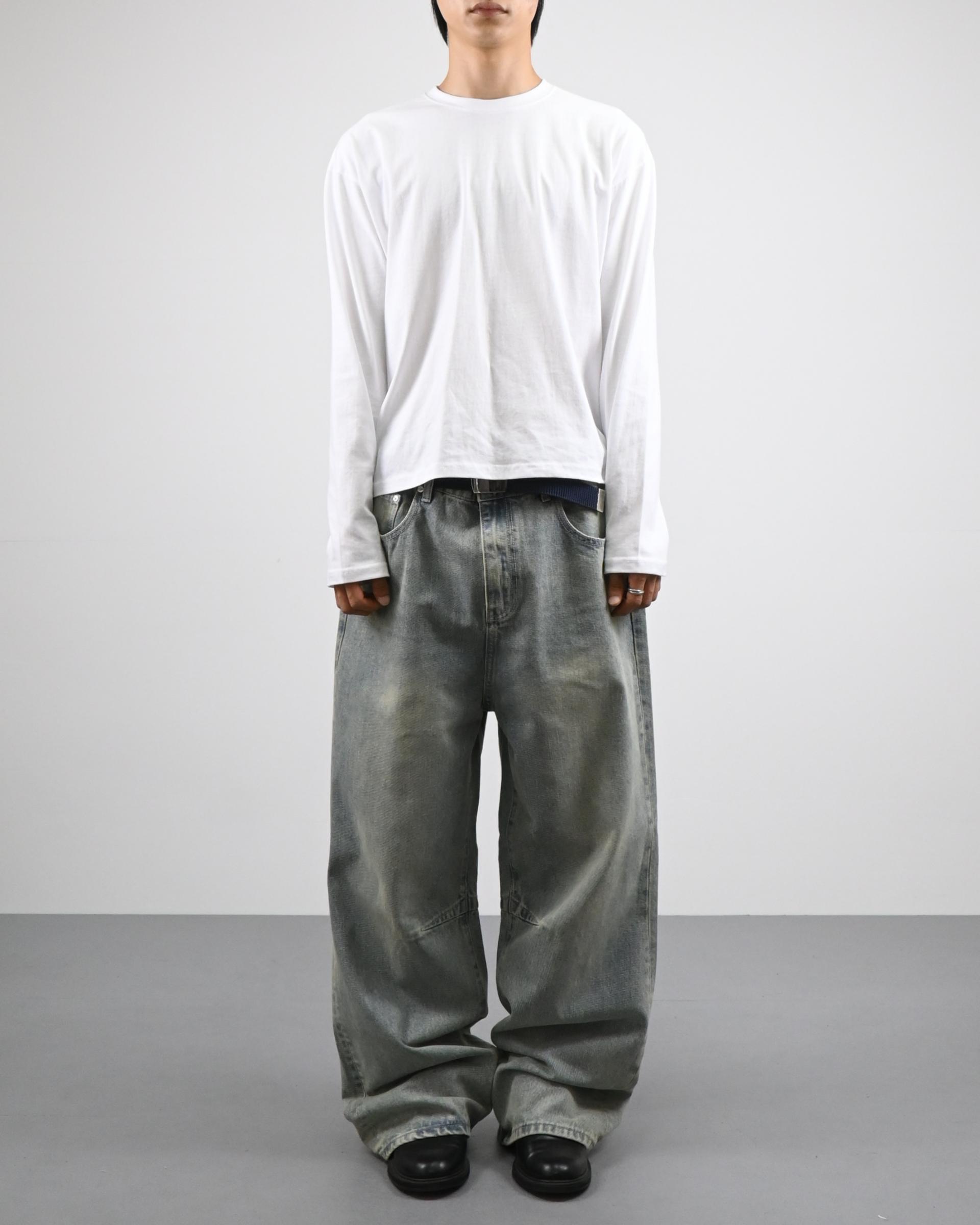 dart curved denim pants (light blue)