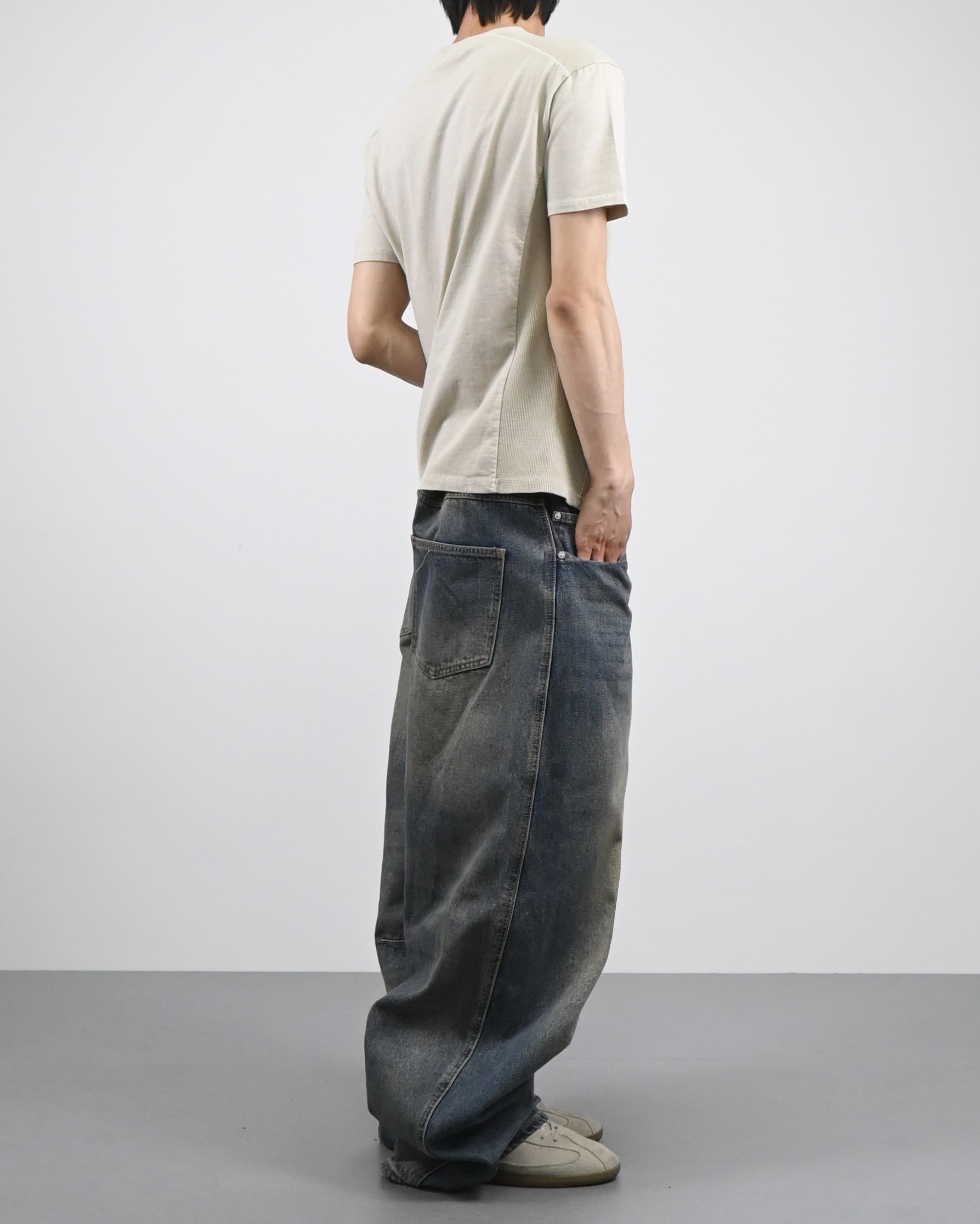 waffle panel pigment half t-shirt