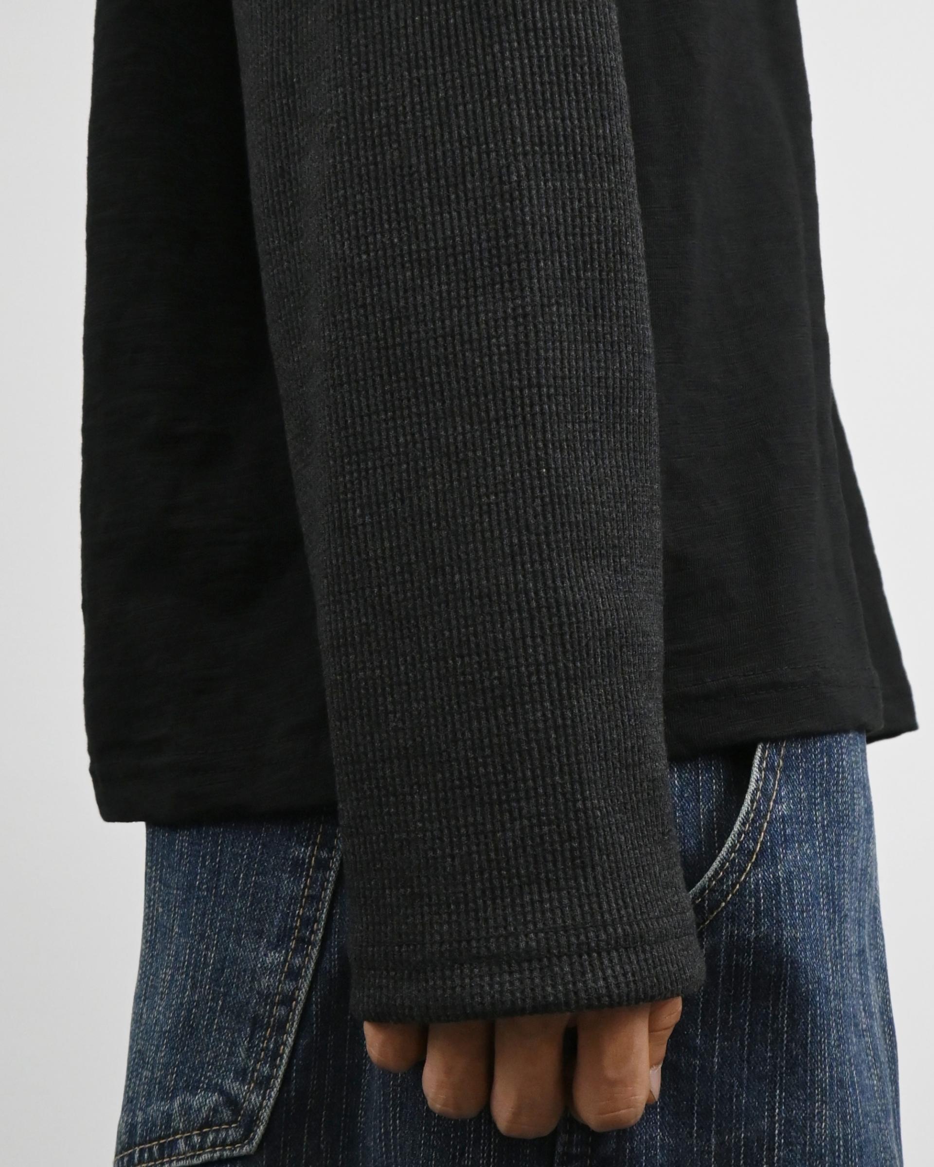 slub waffle layered t-shirt