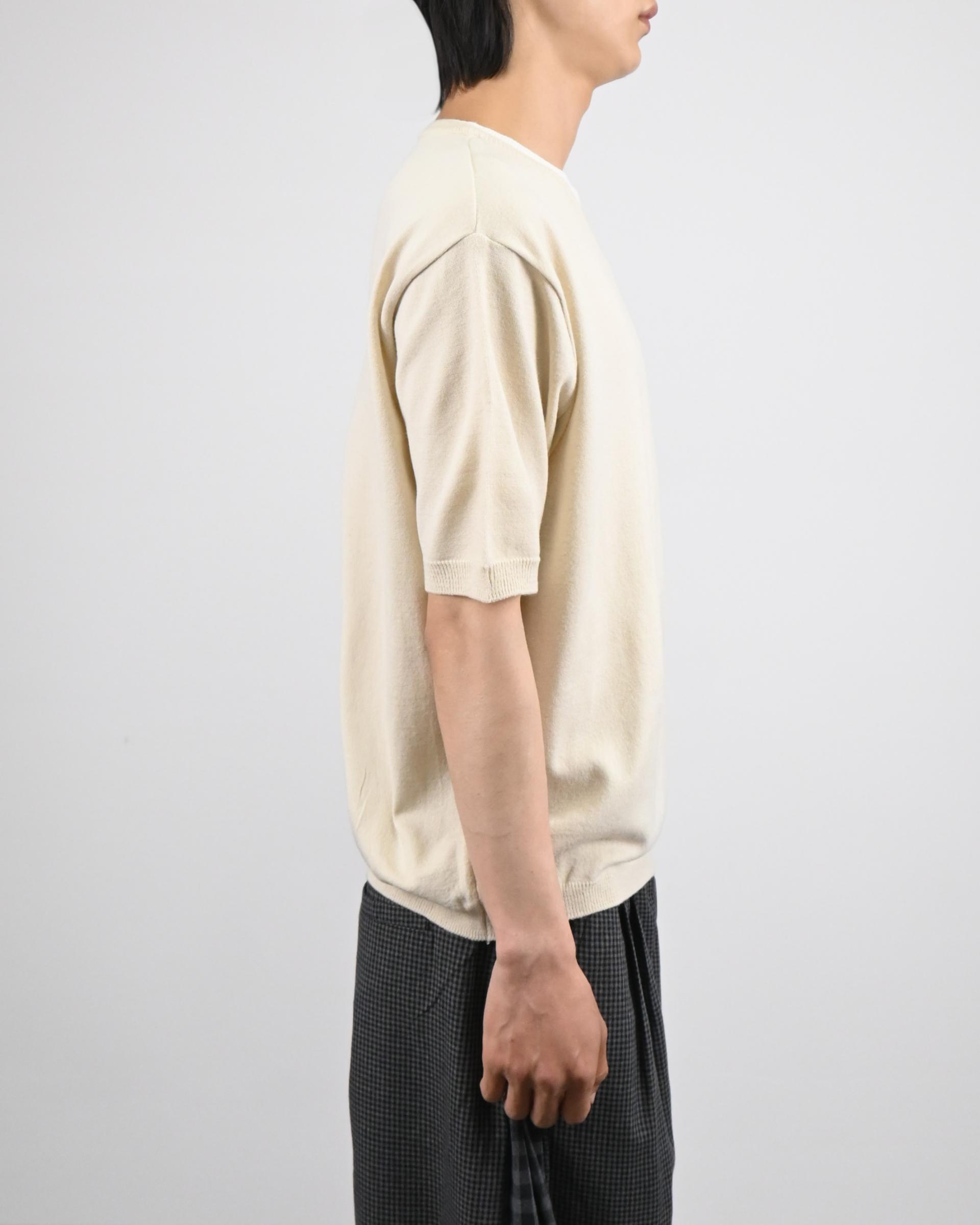 v-neck layered half knit