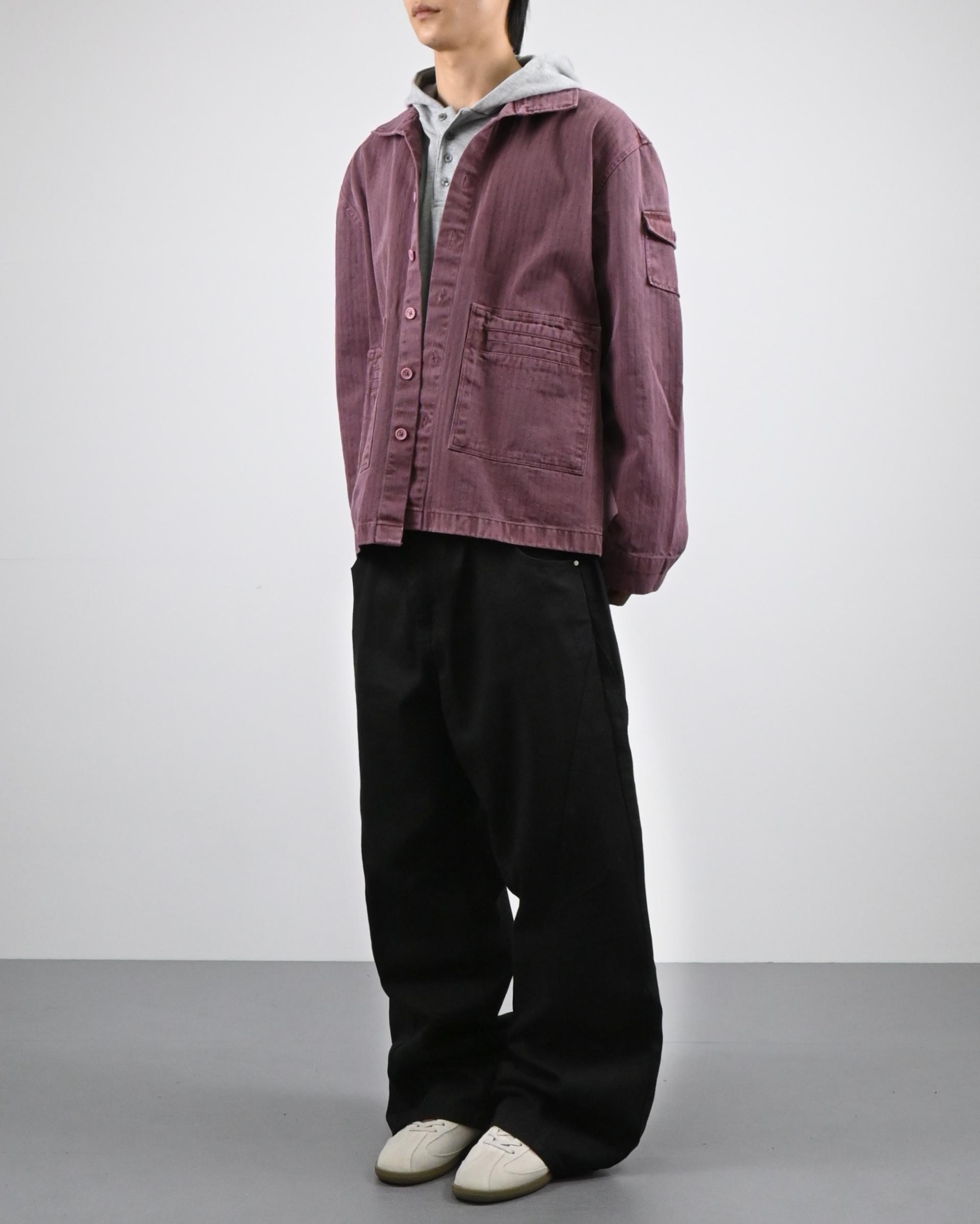 curved seam line cotton pants