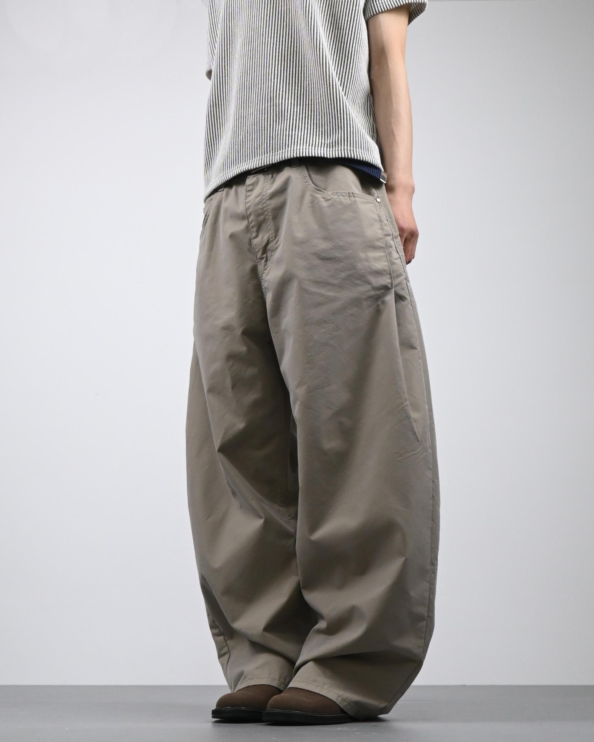 cp side tuck cotton curved pants