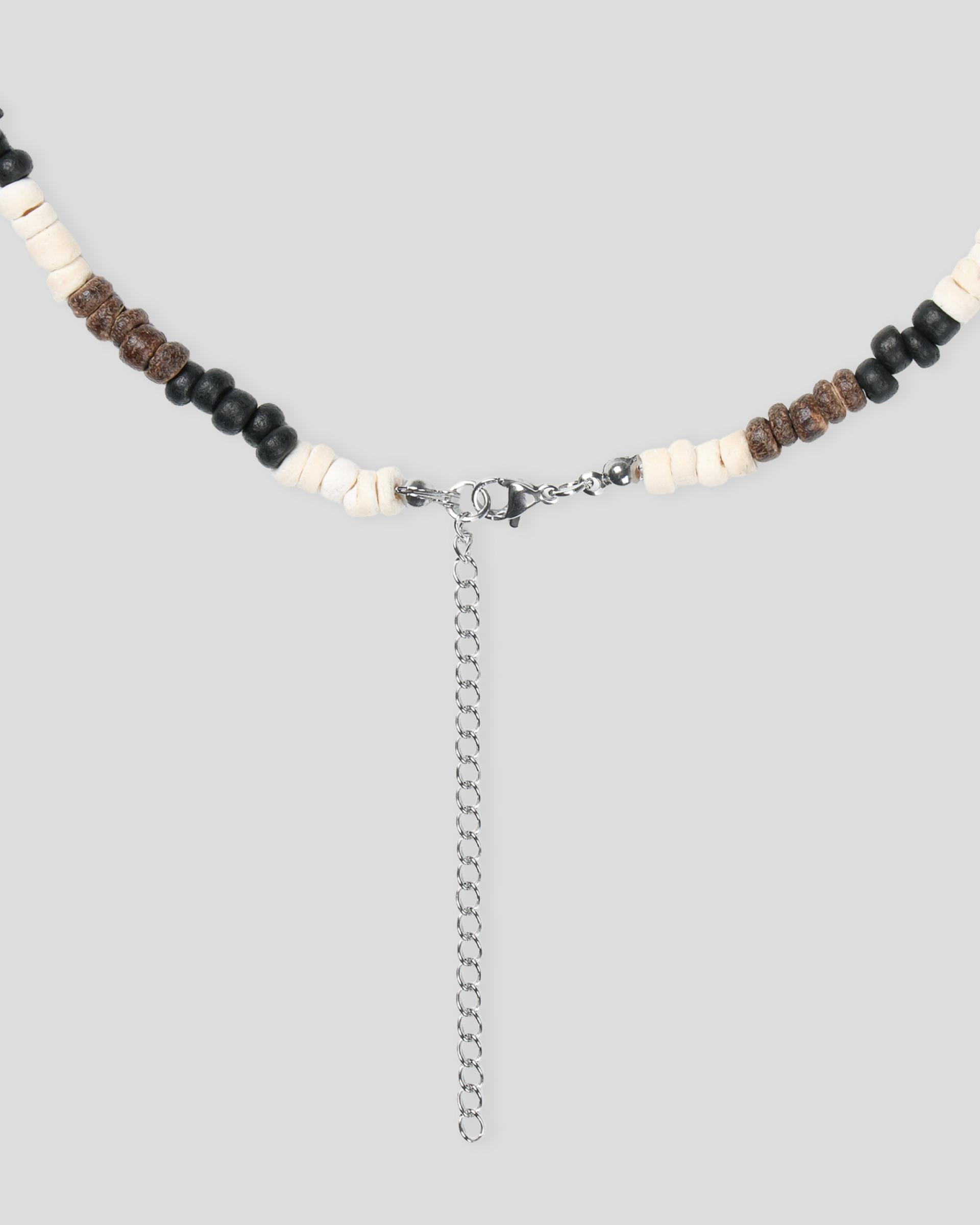 wood bead cowrie necklace