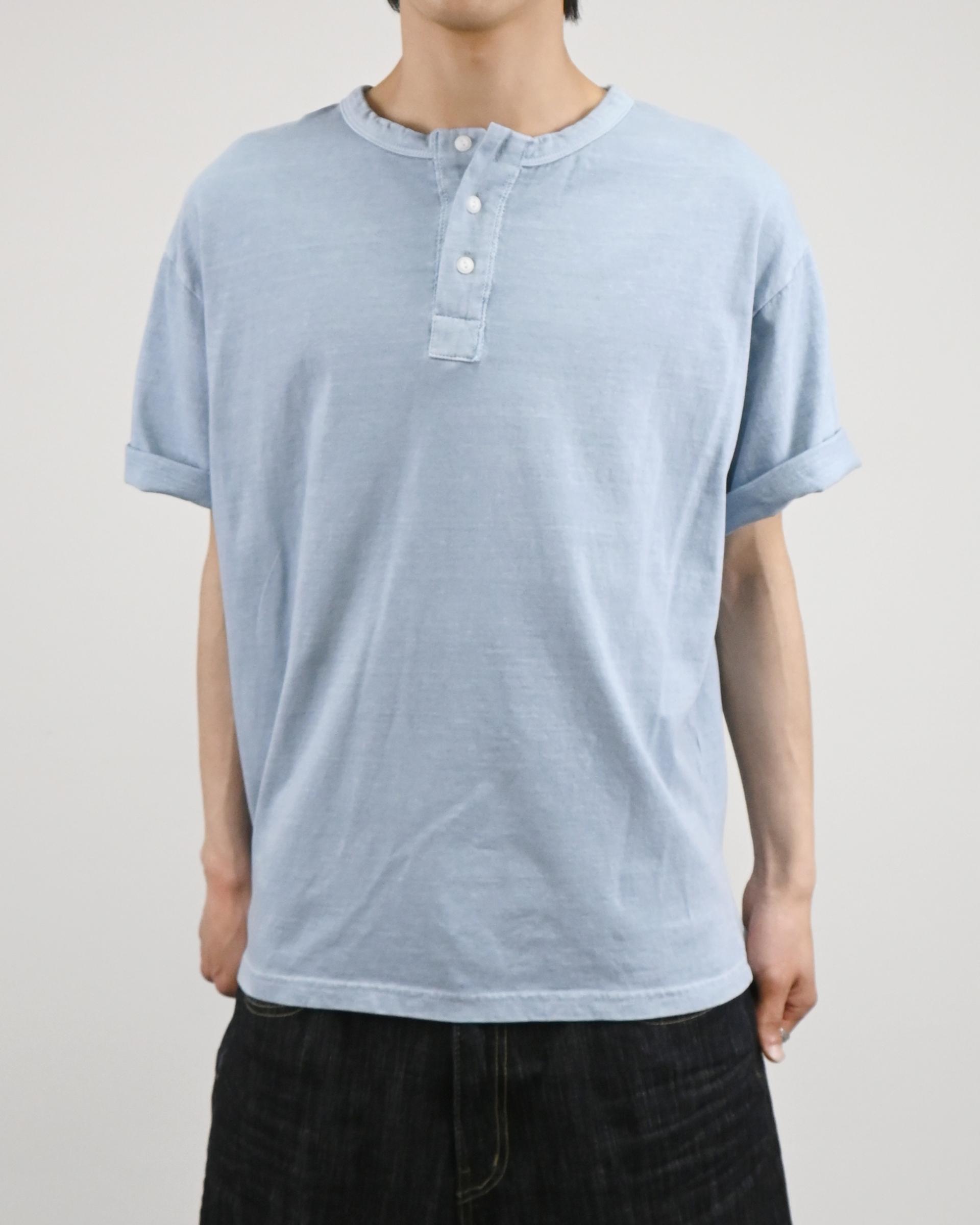 dying henley neck half t-shirt