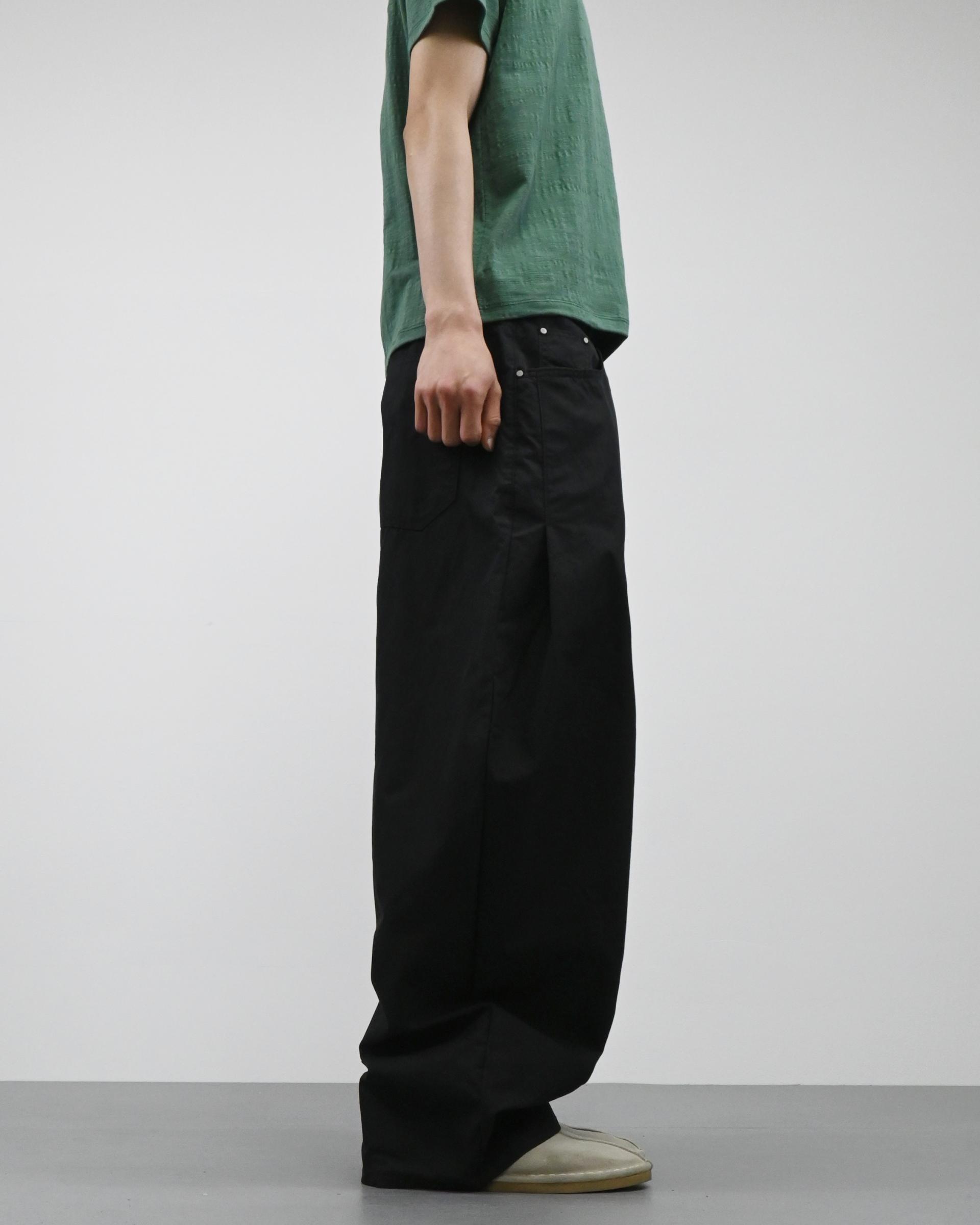 cp side tuck cotton curved pants