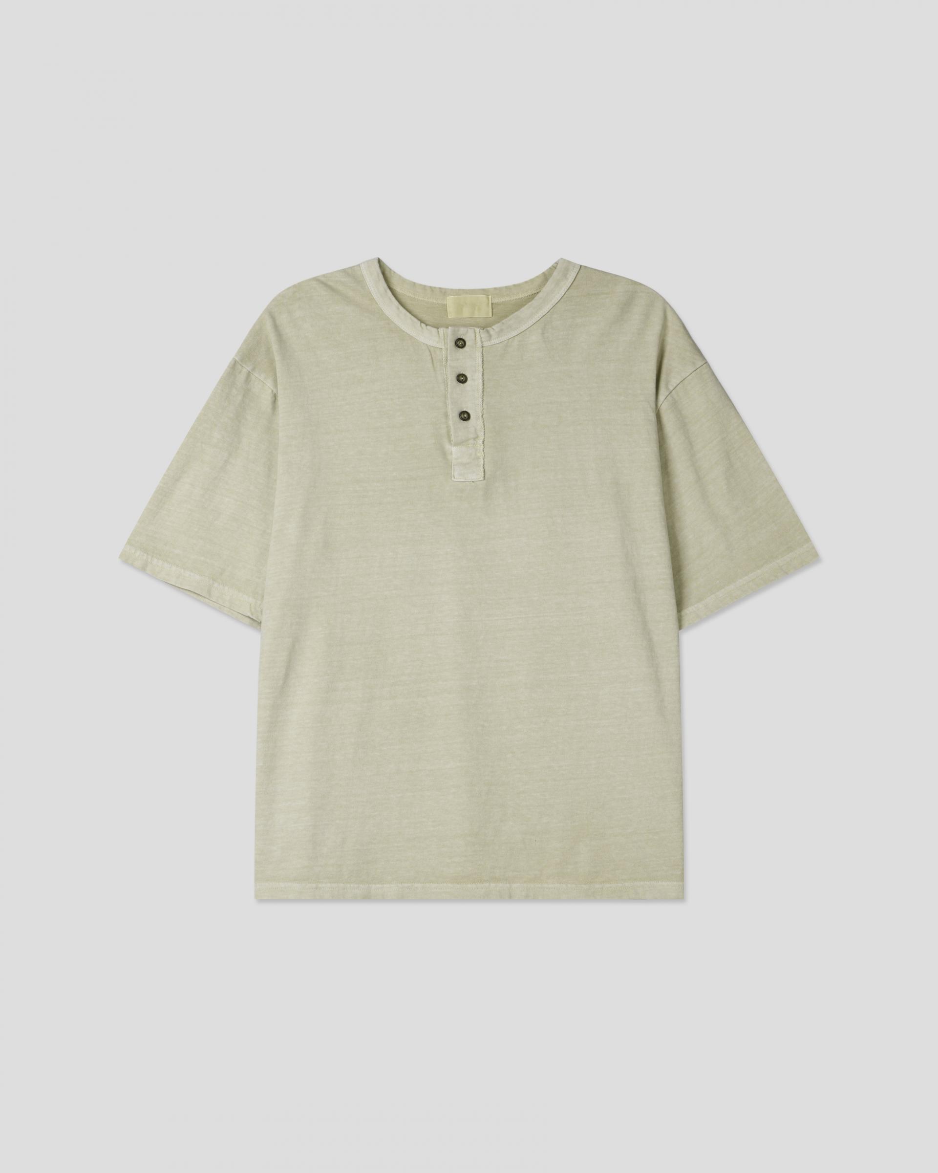 dying henley neck half t-shirt