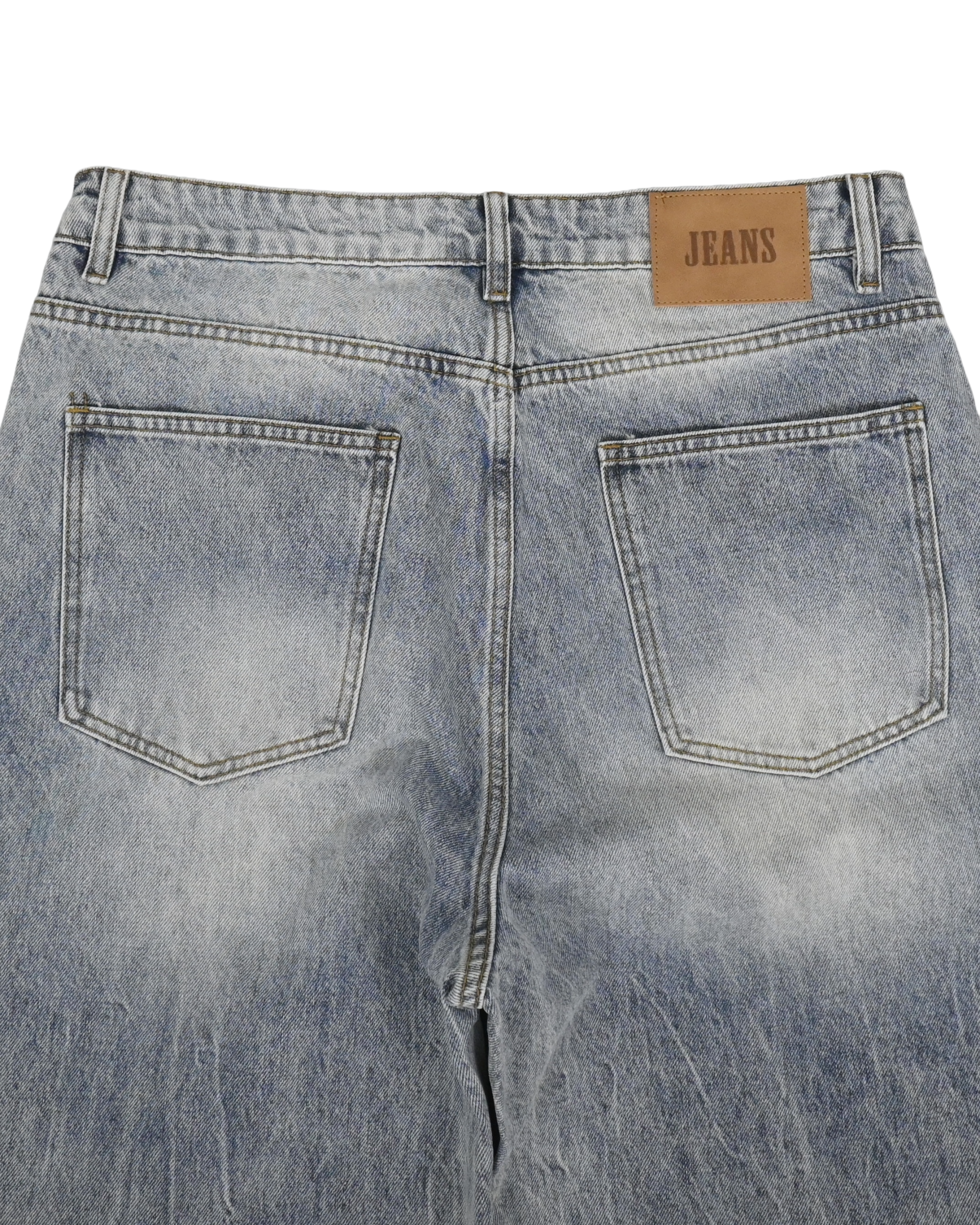 light blue over wide line denim pants