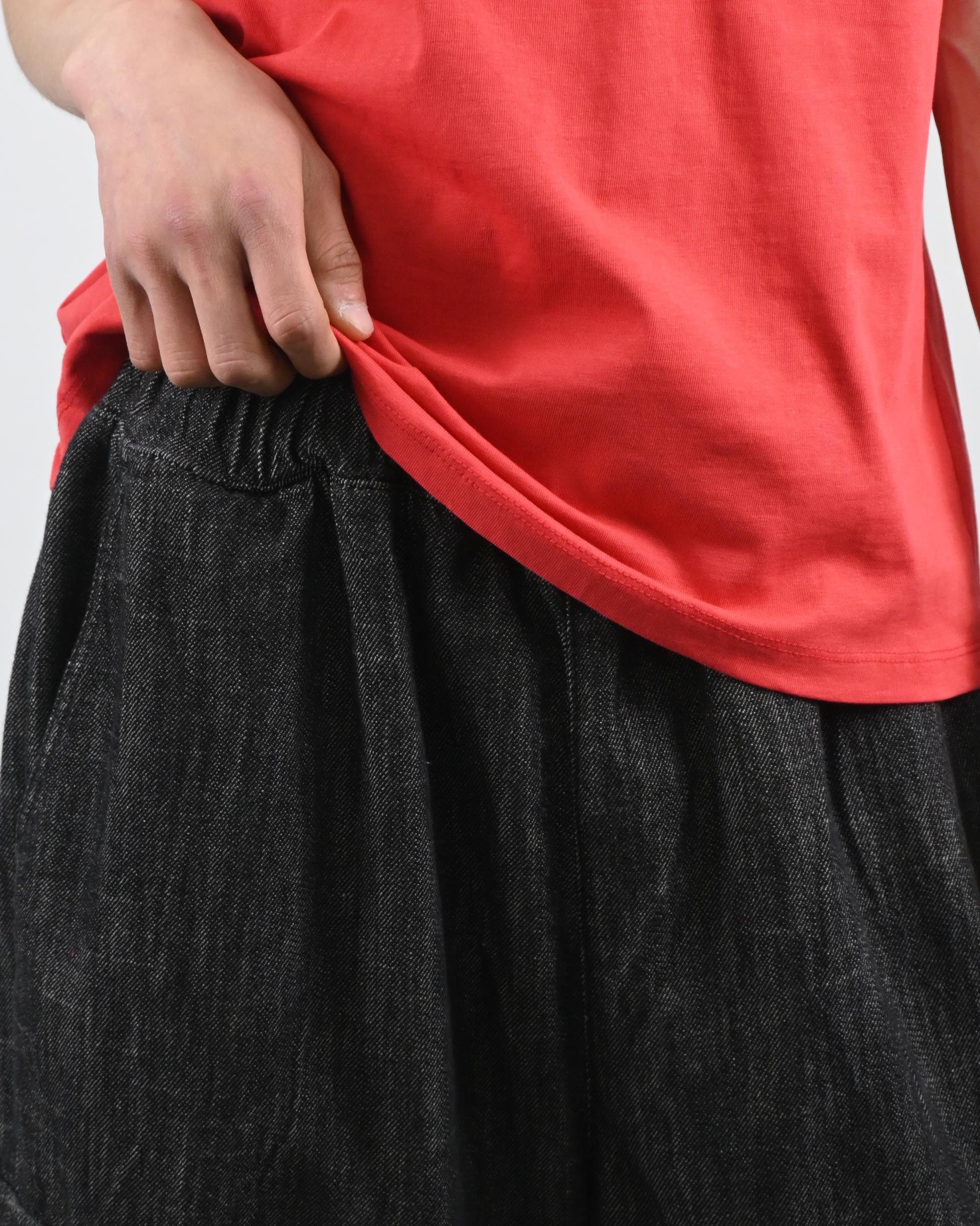 slub denim cargo bermuda pants