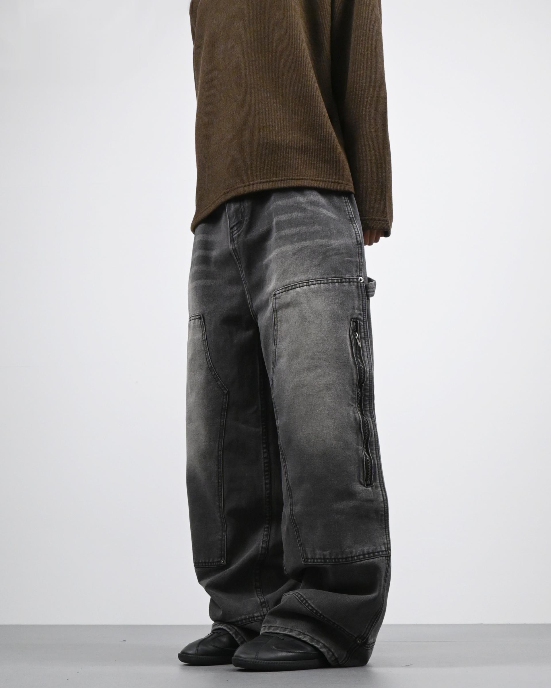 zipper carpenter denim pants