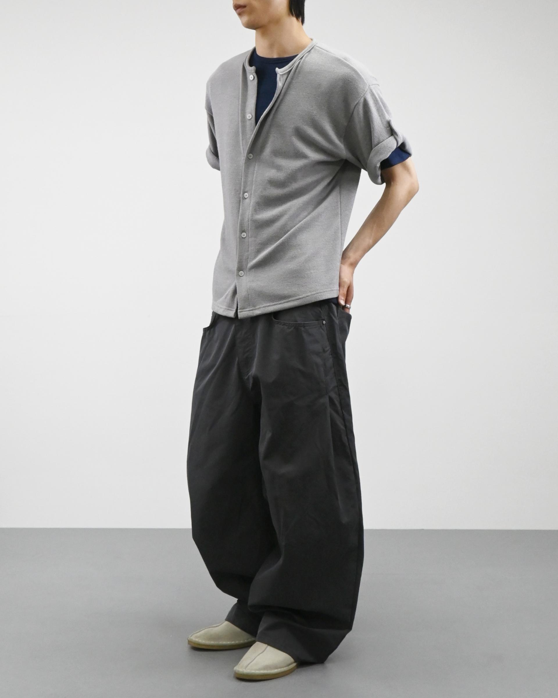 cp side tuck cotton curved pants