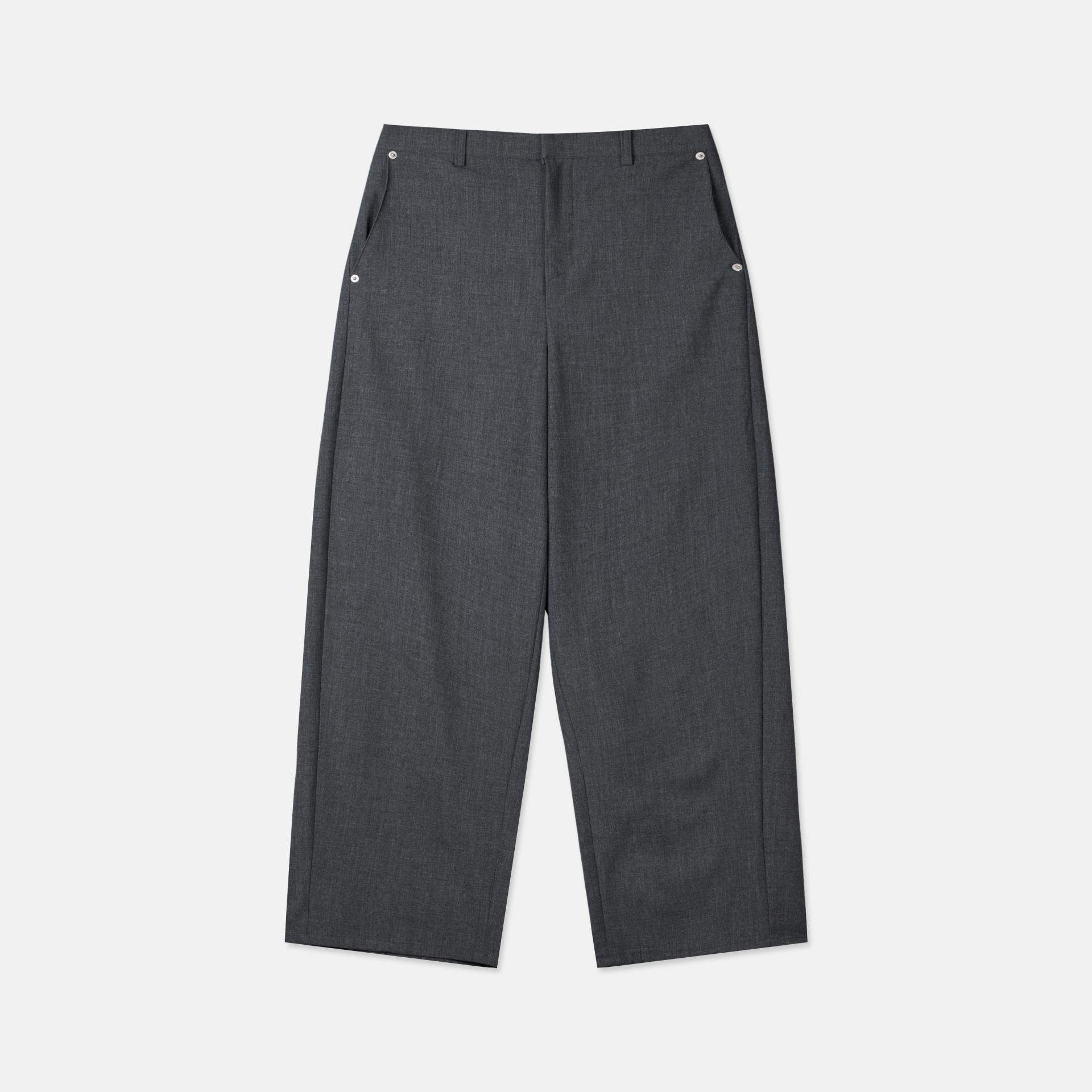 rivet side tuck slacks