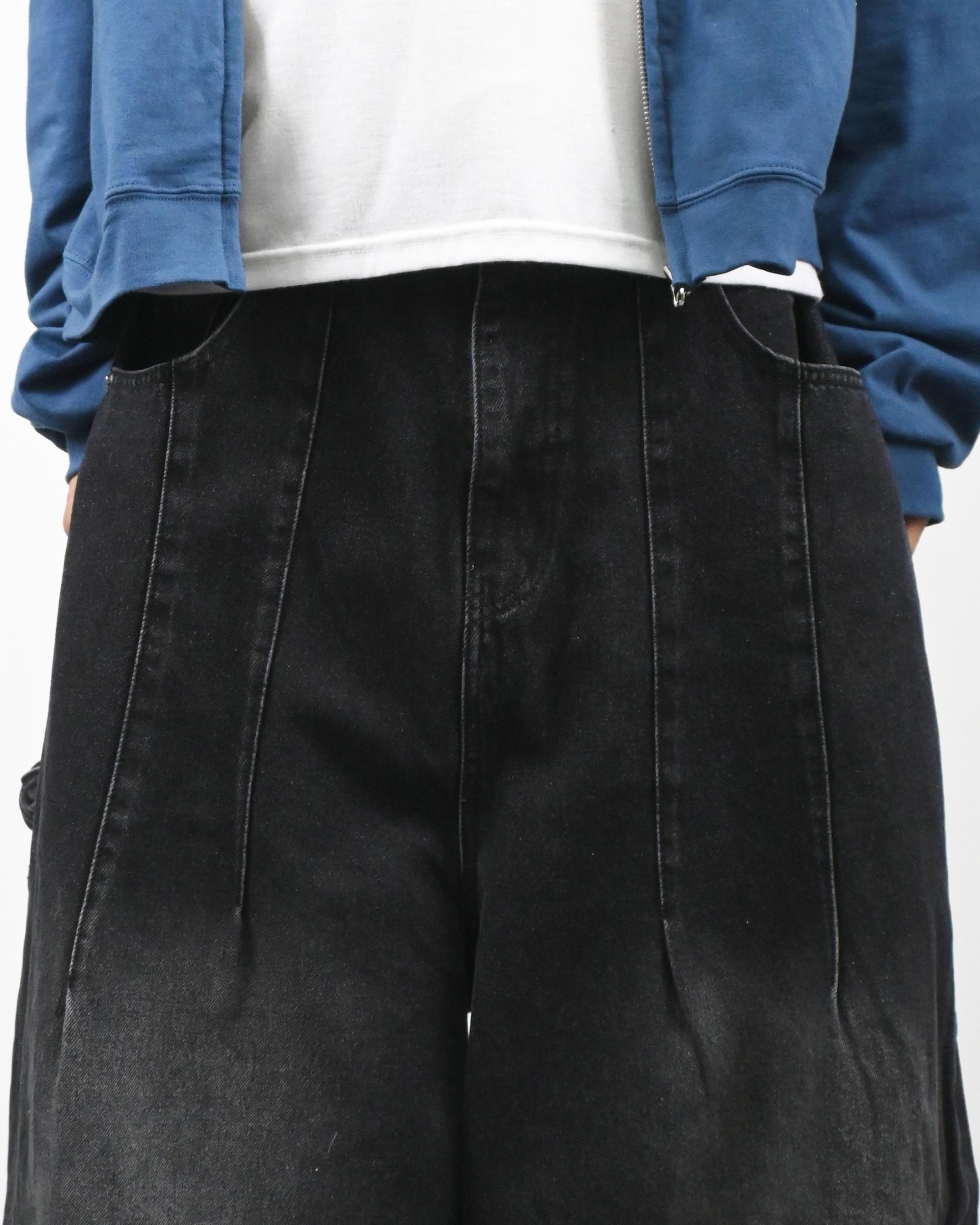 ash washed carpenter balloon denim pants