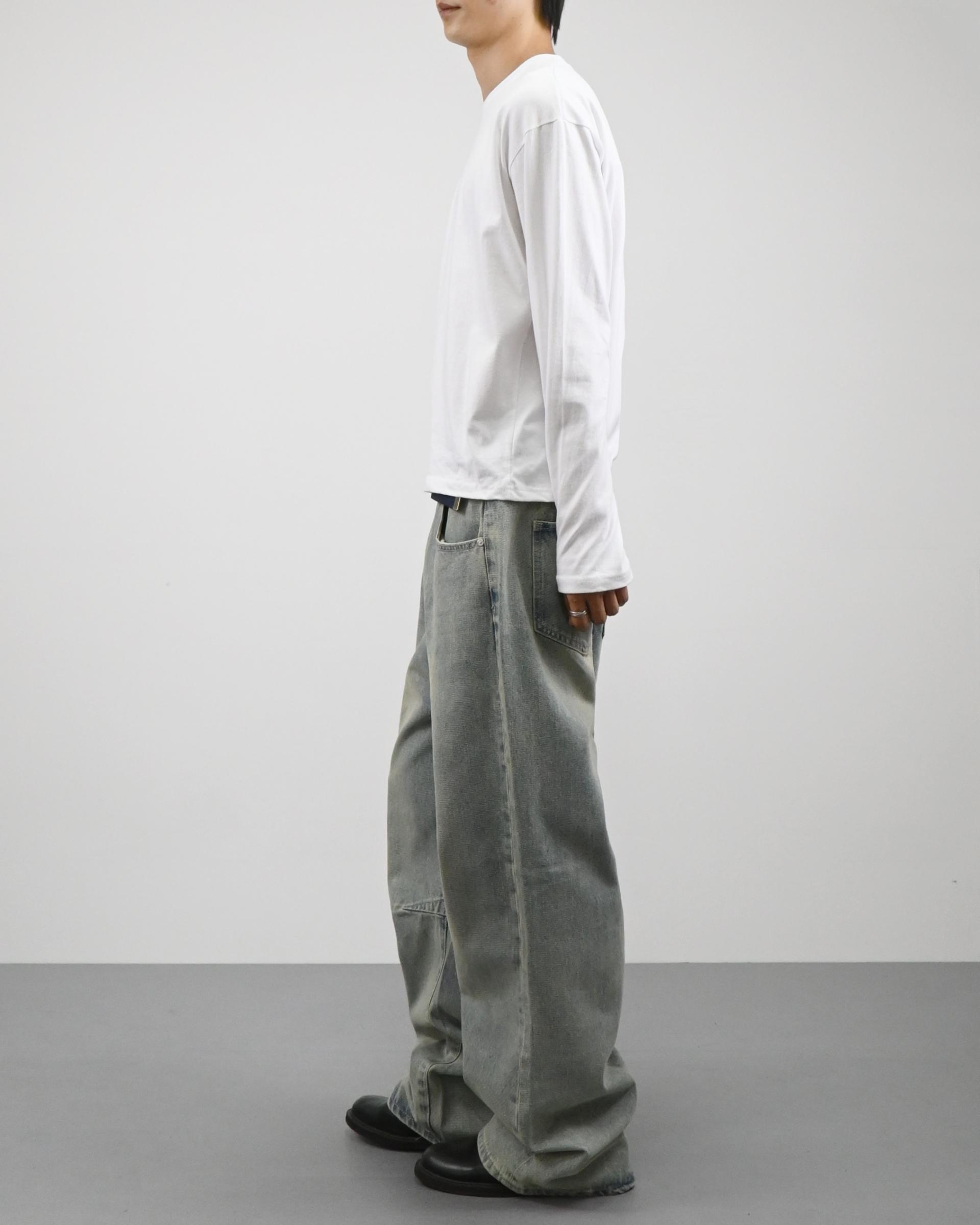dart curved denim pants (light blue)