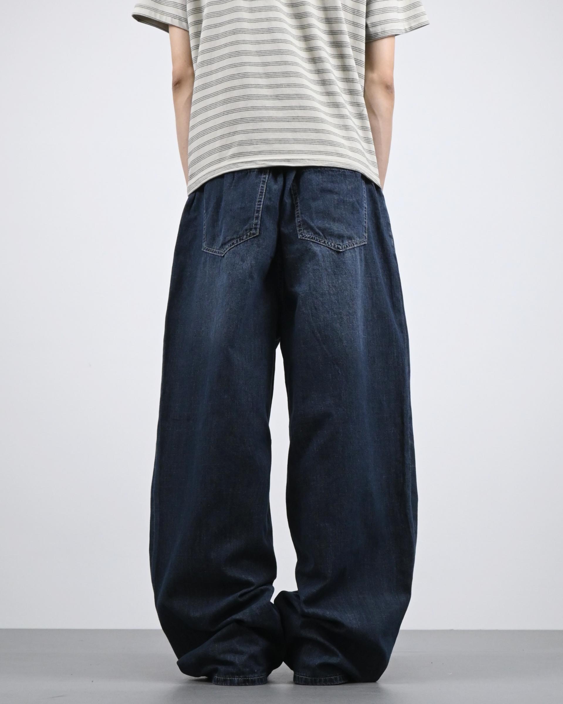 straight linen denim pants