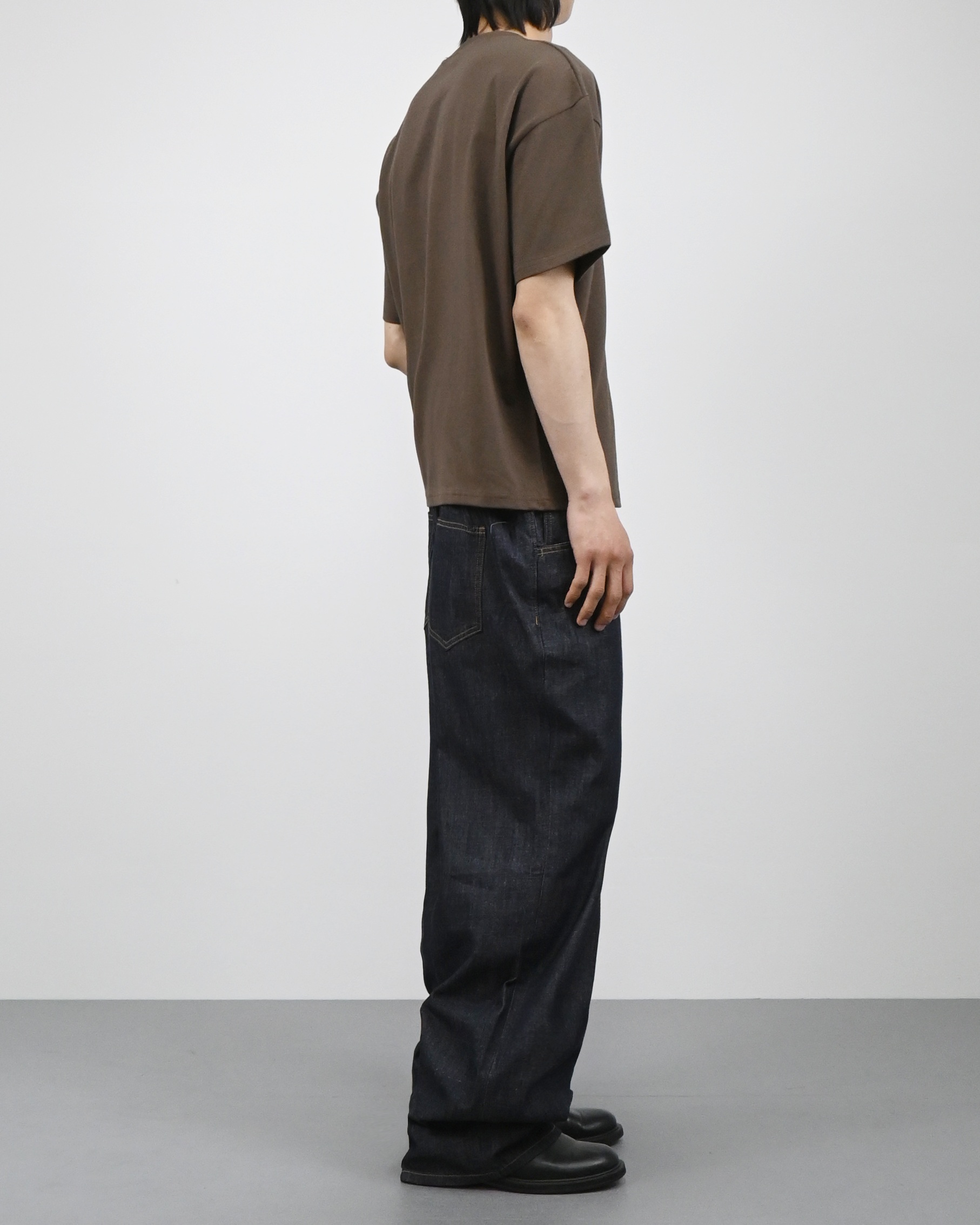 straight linen denim pants
