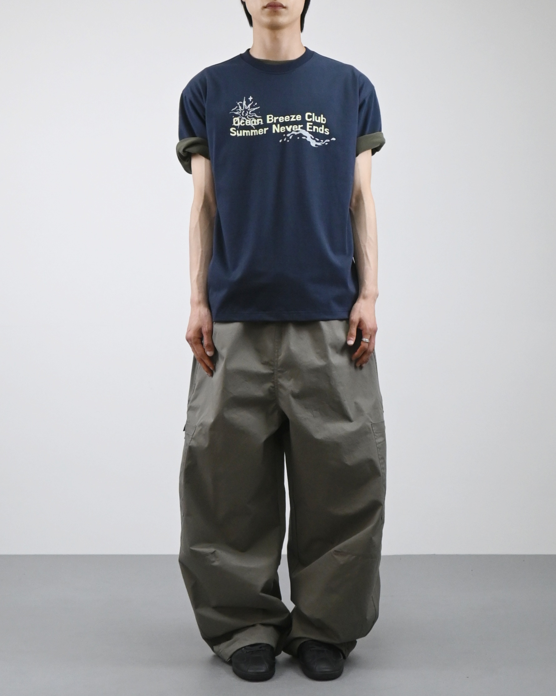 matte snap cargo cotton balloon pants