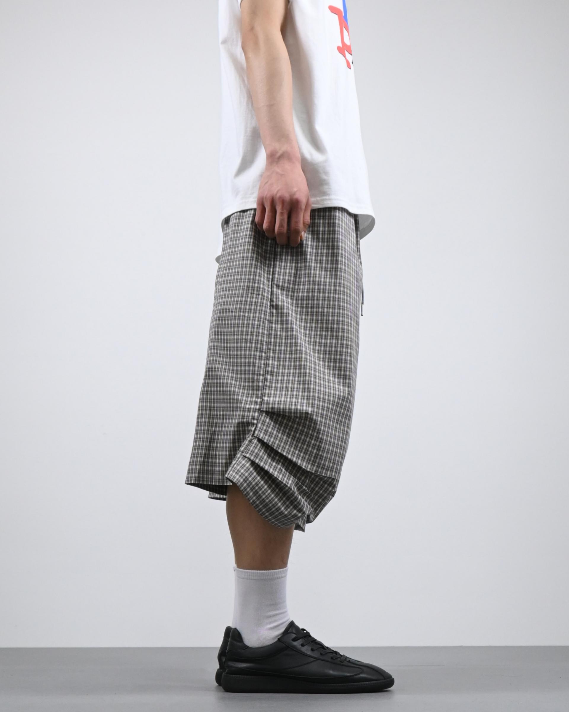 checkered bermuda cotton pants