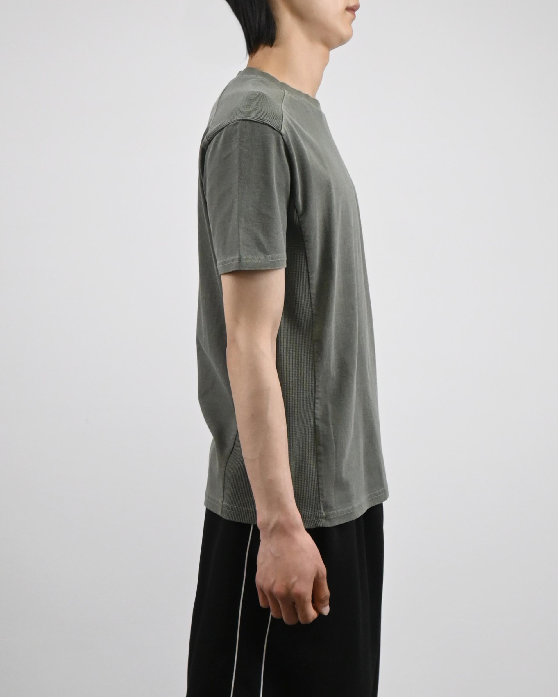 waffle panel pigment half t-shirt